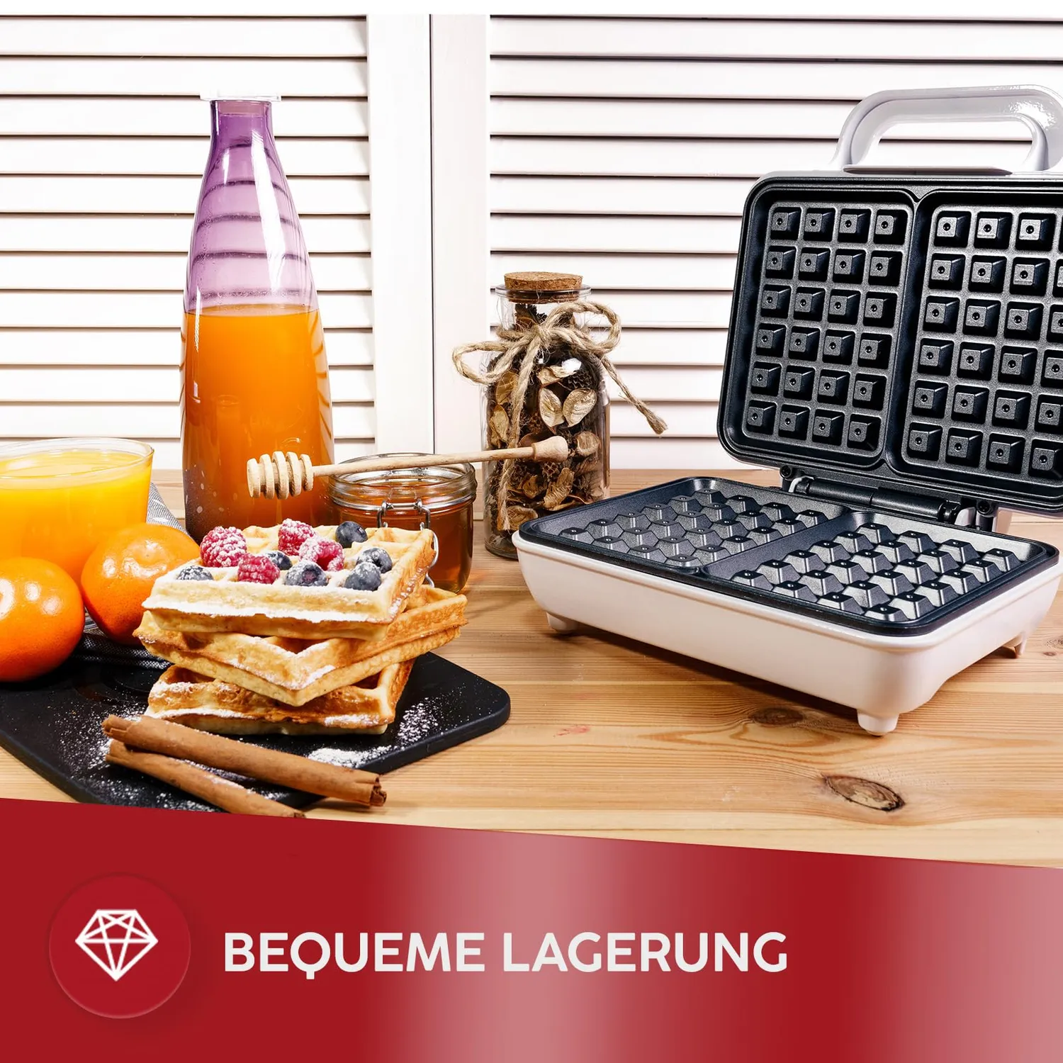 MPM MGO-25 gaufrier 2 gaufres belges 1000W blanc