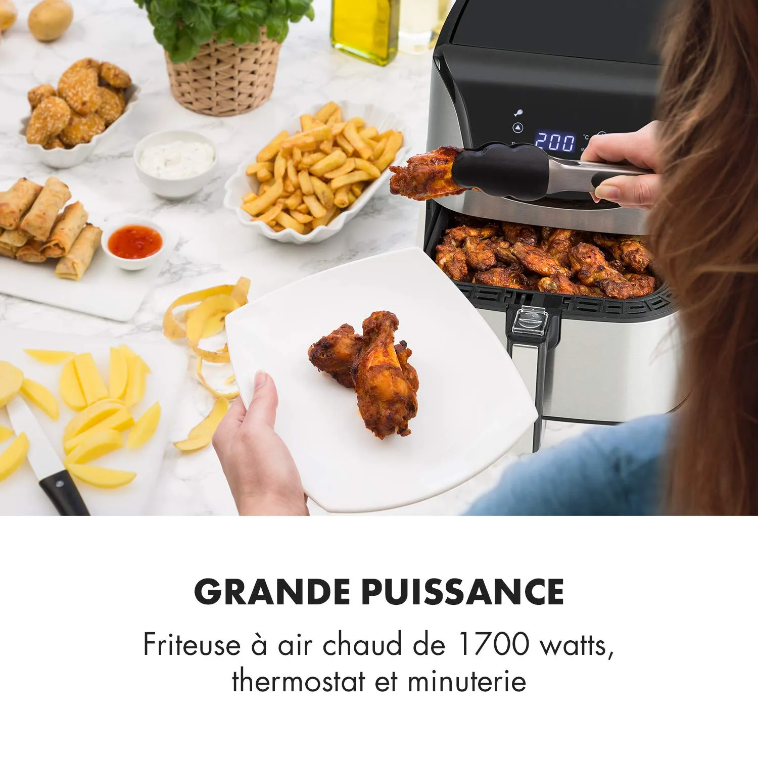 Klarstein Aero Vital Deluxe friteuse sans huile 5,4 L 1700W