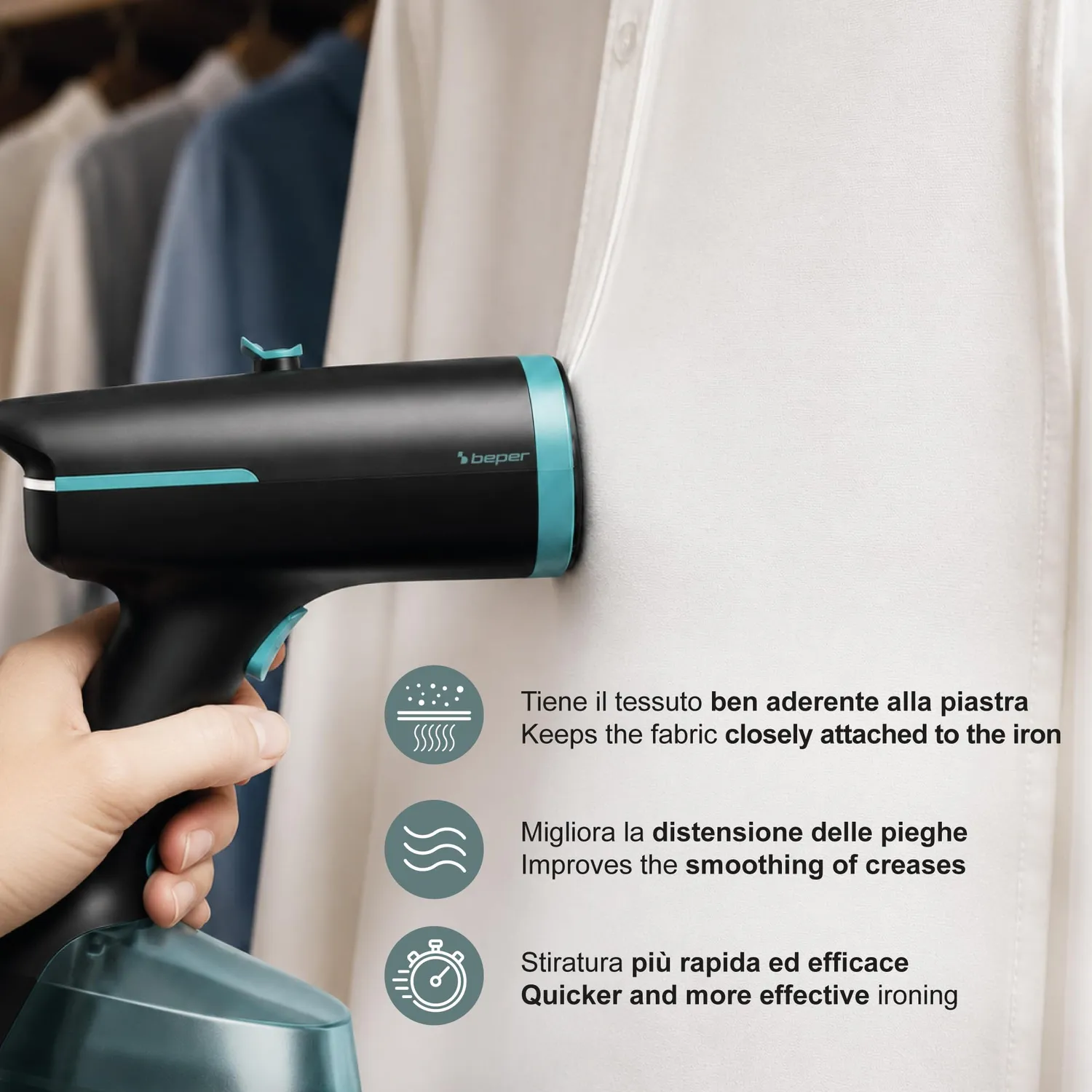 Beper P204FER211 défroisseur vapeur SteamGrip 1400W 270 ml