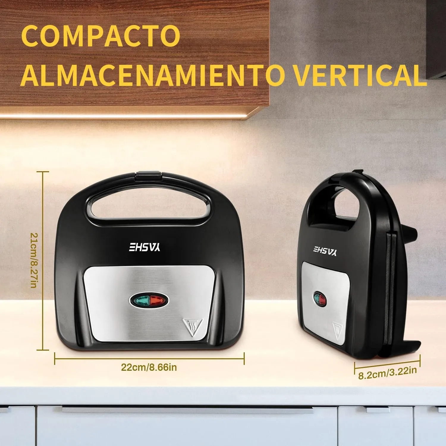 YASHE Grill Panini 750W Plaques Antiadhésives