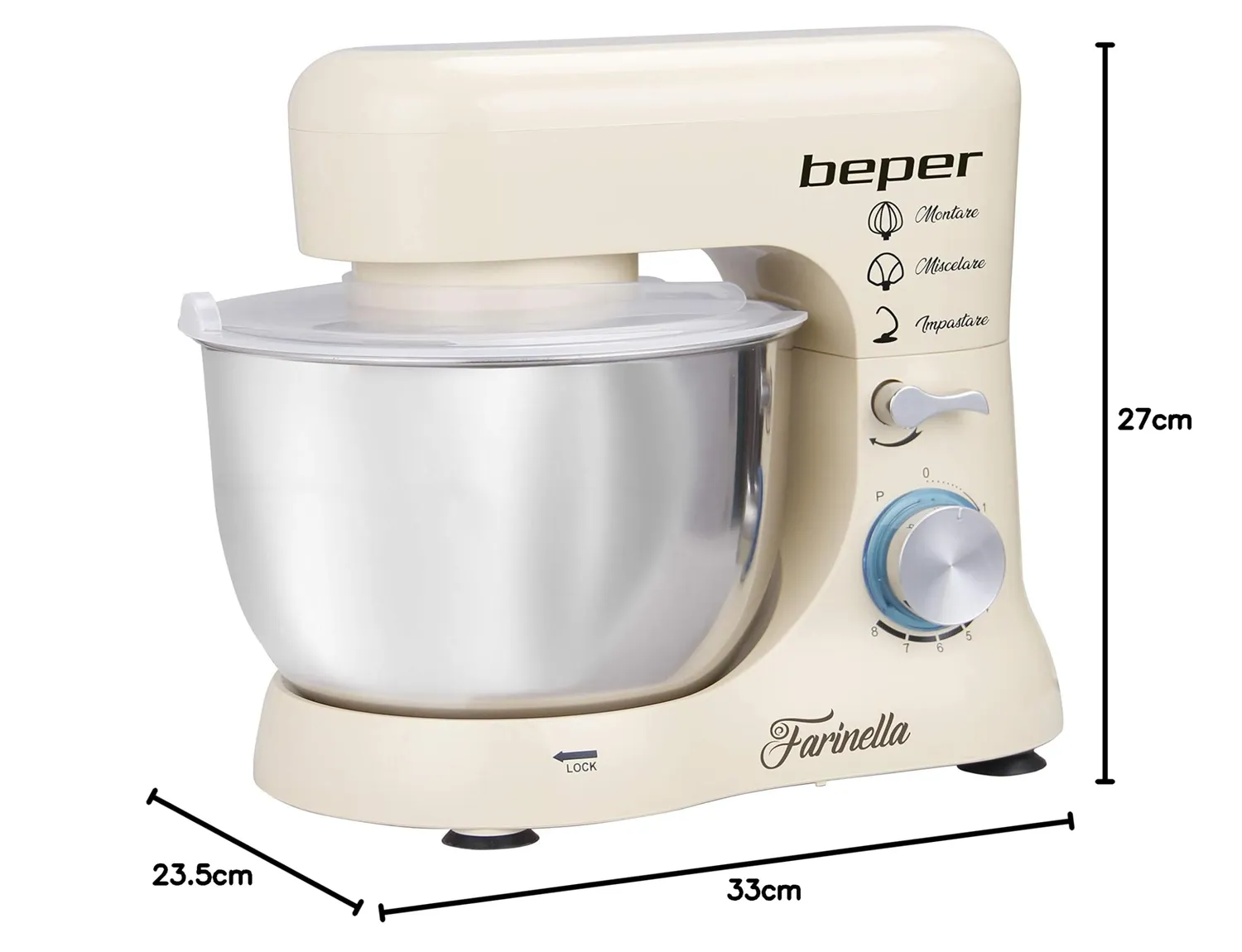 Beper BP.200 robot pâtissier 4,5 L 1000 W crème