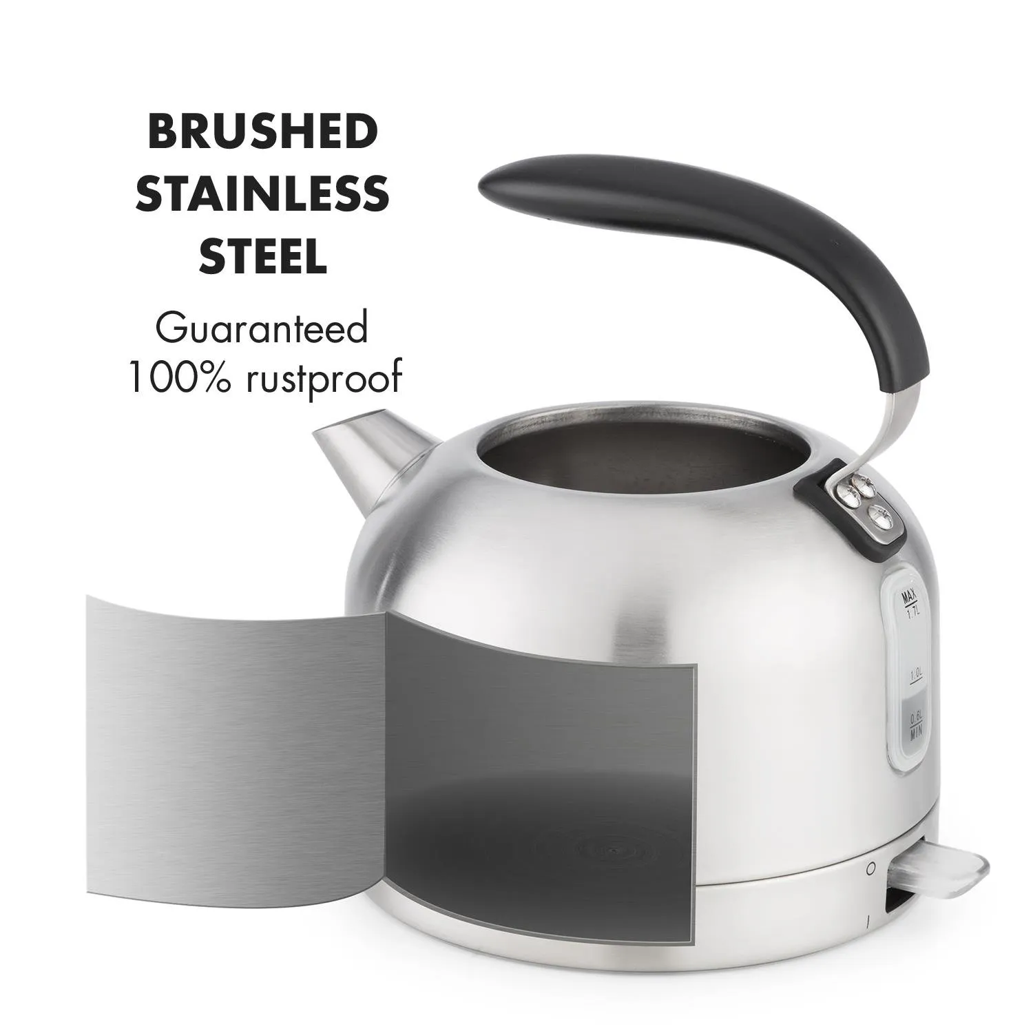 Klarstein Carlina bouilloire électrique rétro 1,7L inox