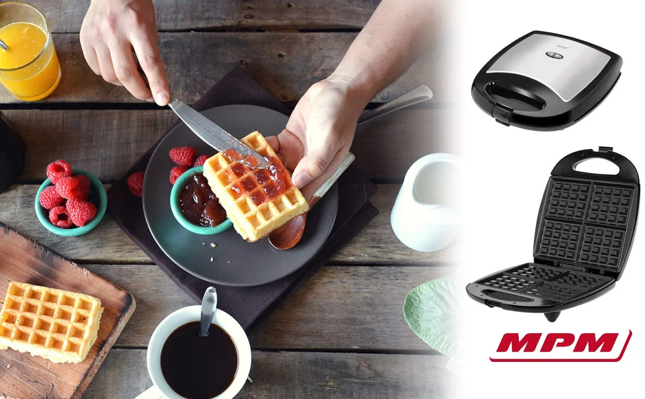 MPM MGO-22 gaufrier 4 gaufres 1300 W antiadhésif