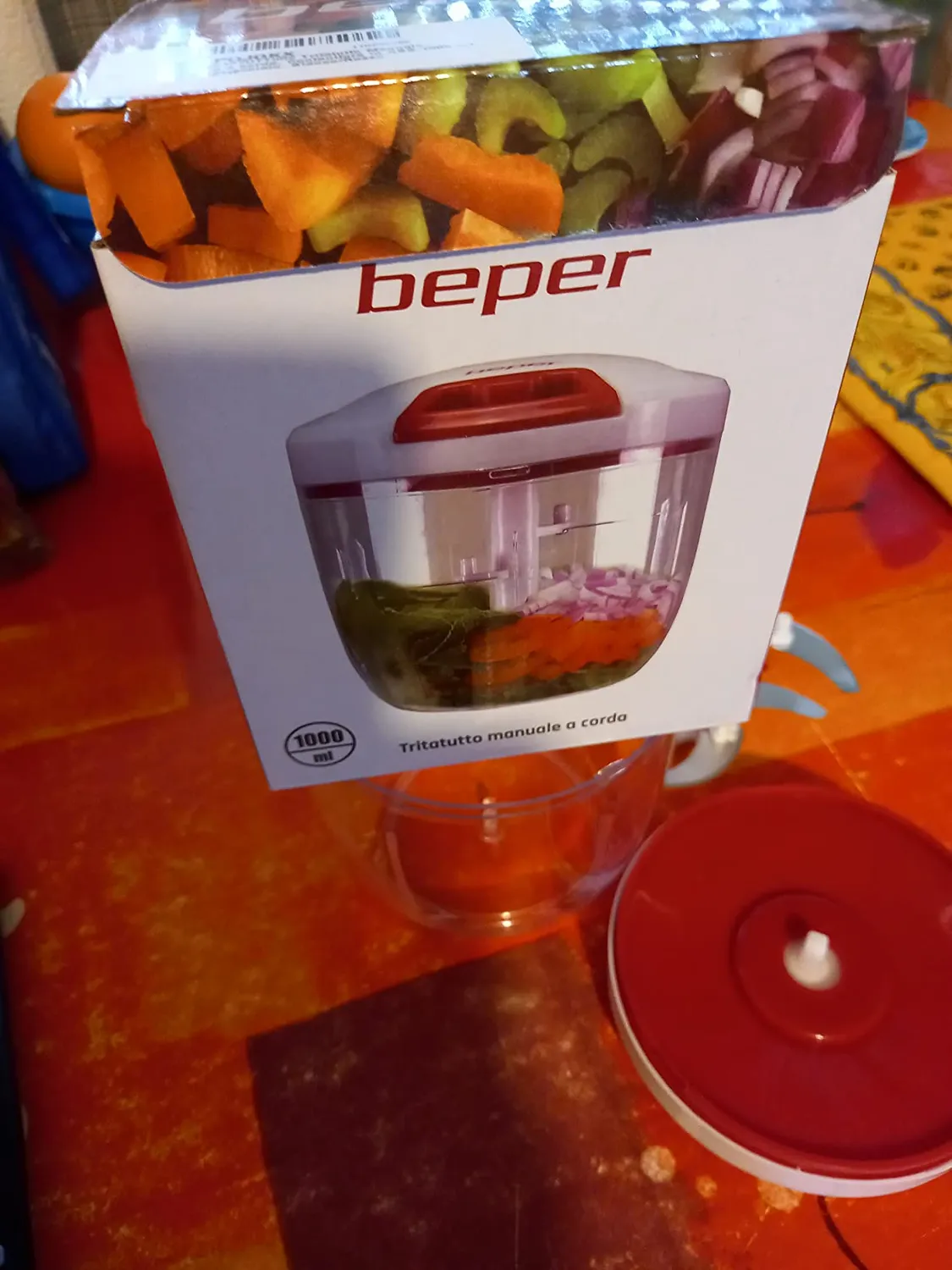 Beper hachoir manuel corde 1000 ml blanc rouge