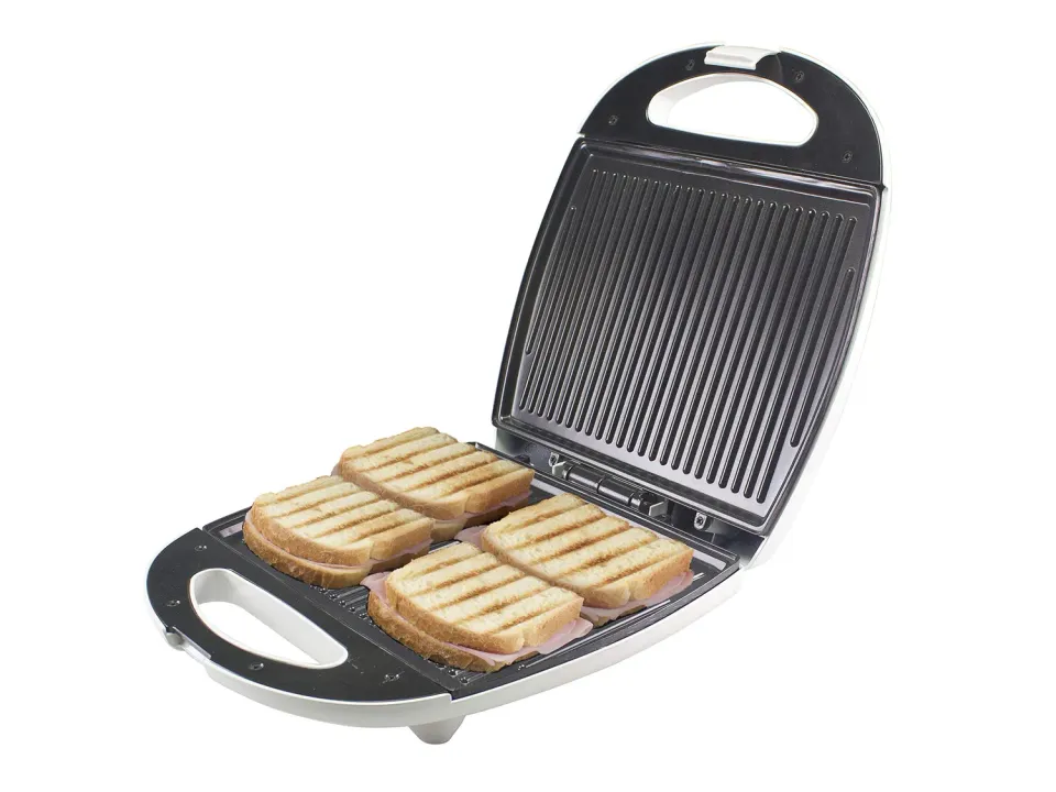 Beper 90.620 Toasteur Grill Sandwichs 1300W Blanc 4 Tranches