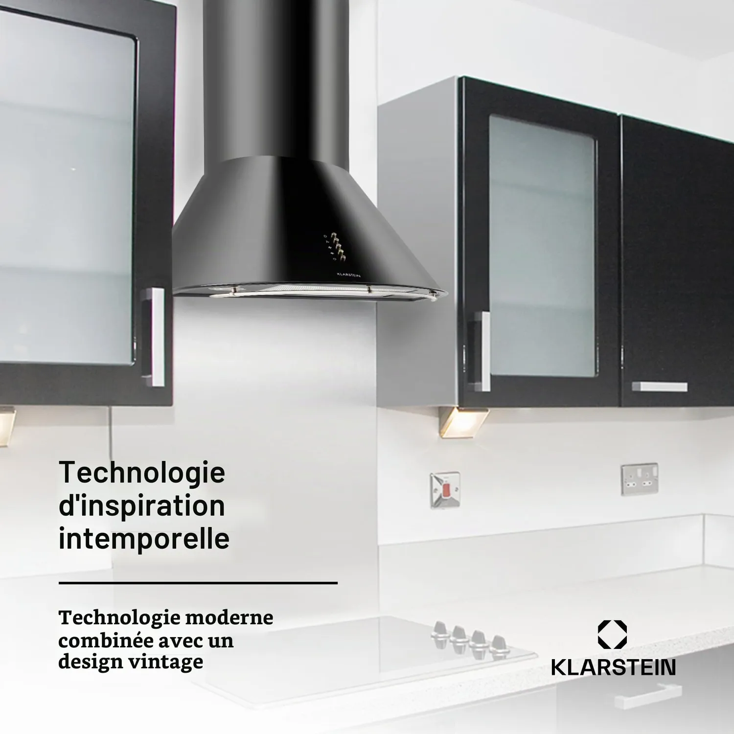Klarstein Lumio Neo hotte murale 60 cm noir 610 m3/h