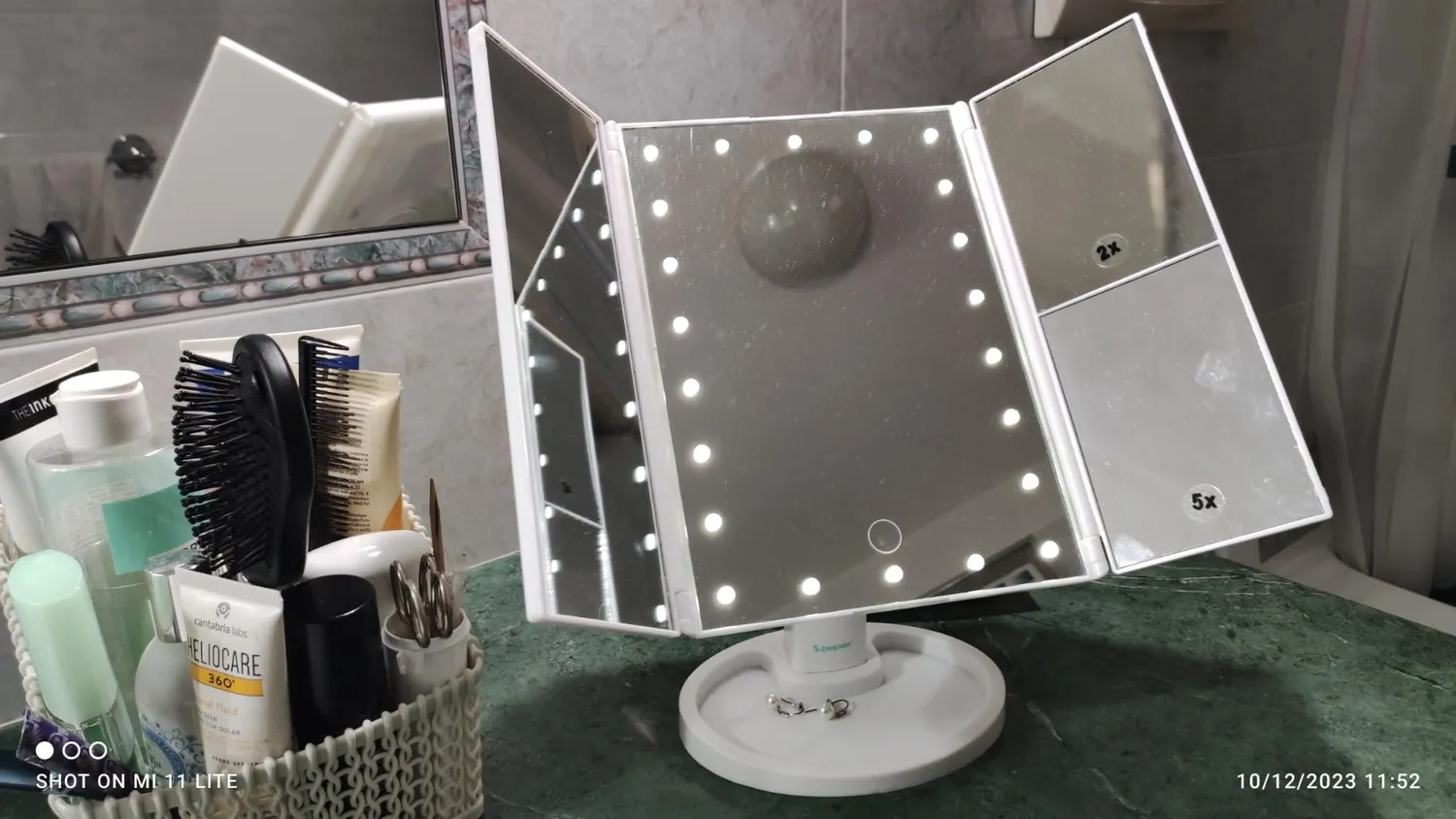 Beper P302VIS050 miroir maquillage LED 1x/2x/5x
