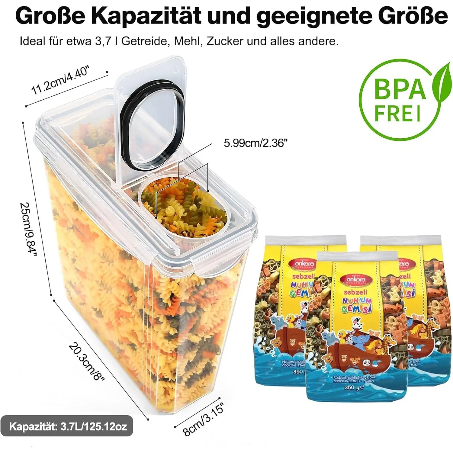 YASHE Boîte Rangement 3,9 L lot de 4 sans BPA