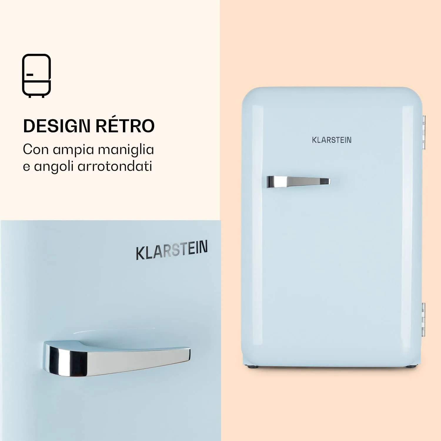 Klarstein Audrey Mini réfrigérateur 70L bleu rétro