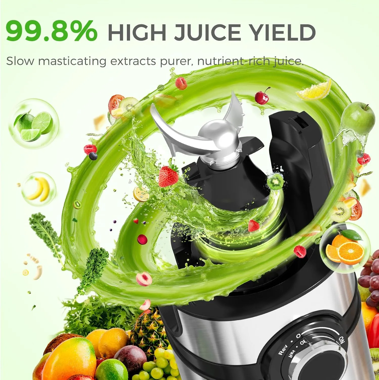 YASHE Extracteur de Jus 200W goulotte 12,7 cm