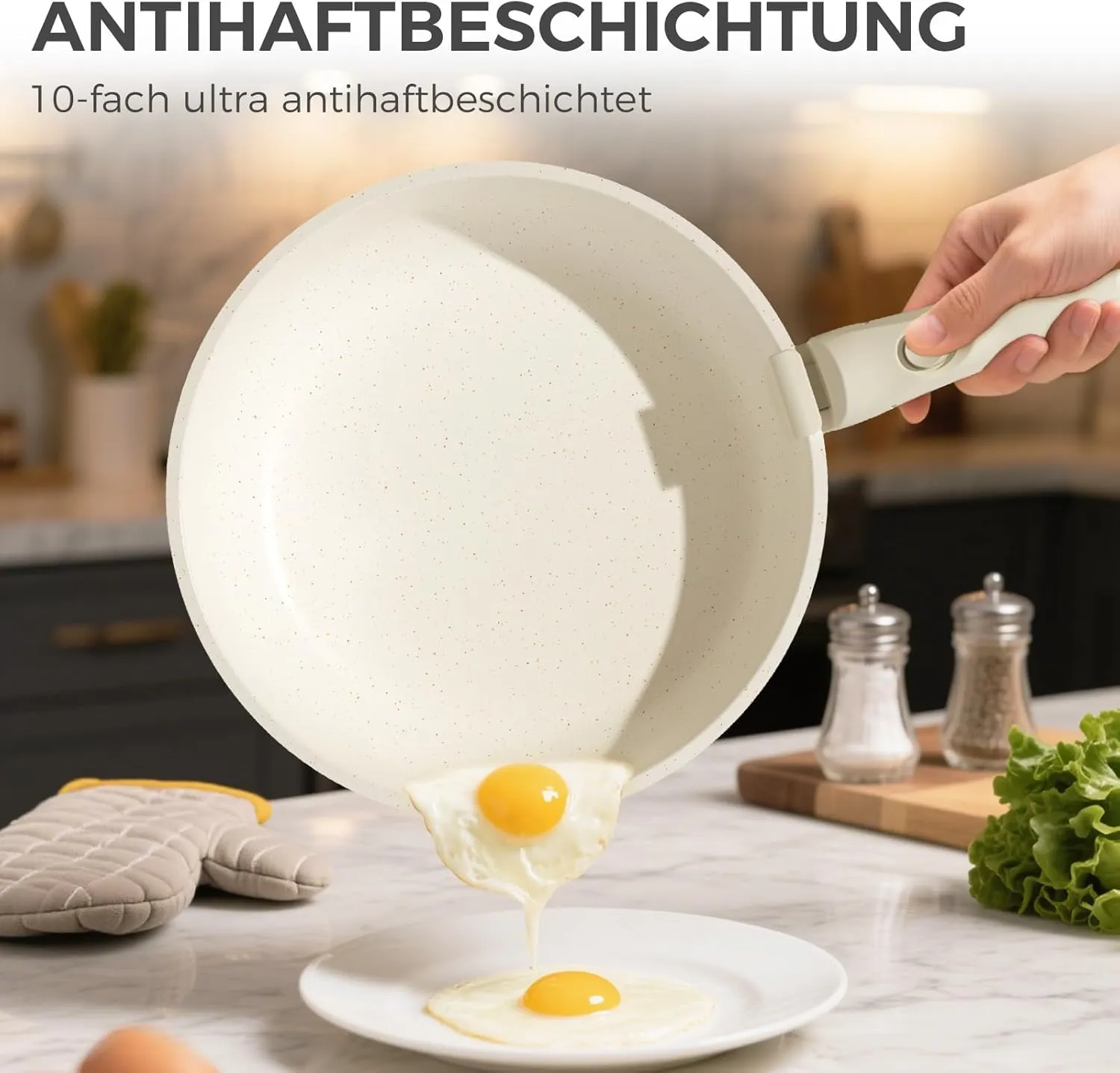 YASHE Batterie Cuisine 15 Pièces Induction Sans PFOA Gris