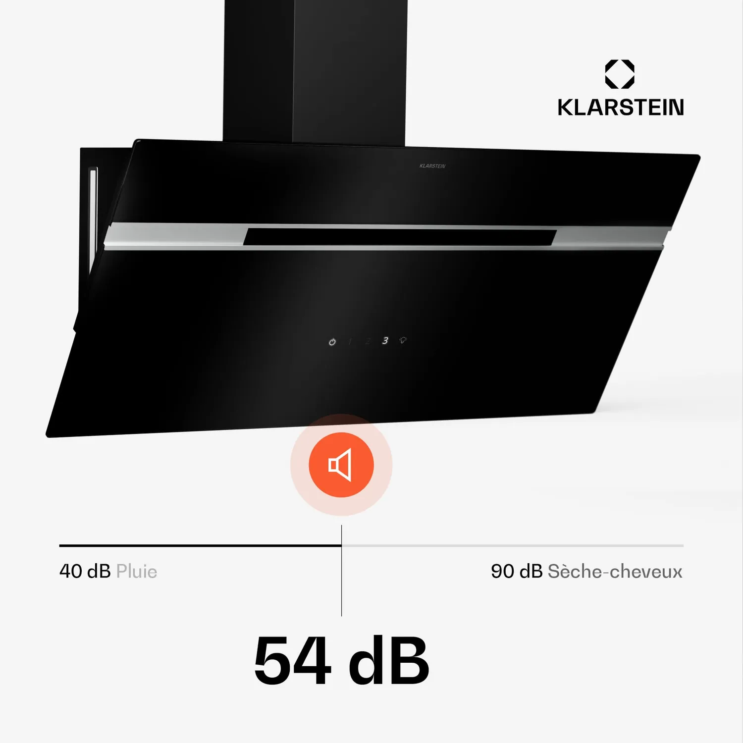 Klarstein Alina 90 hotte aspirante noire 90 cm 615 m³/h
