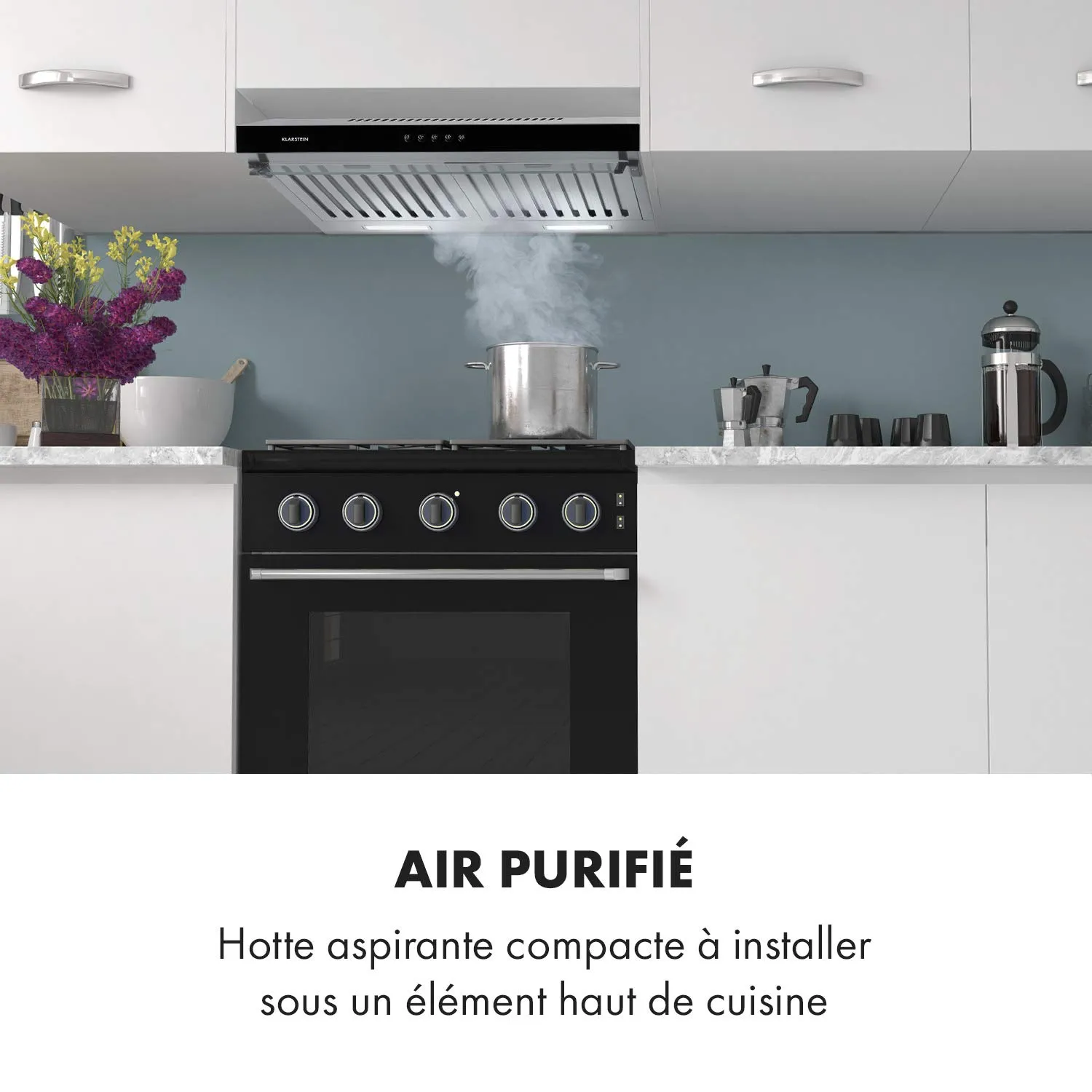 Klarstein Purista Hotte Aspirante 60 cm Noire Recirculation