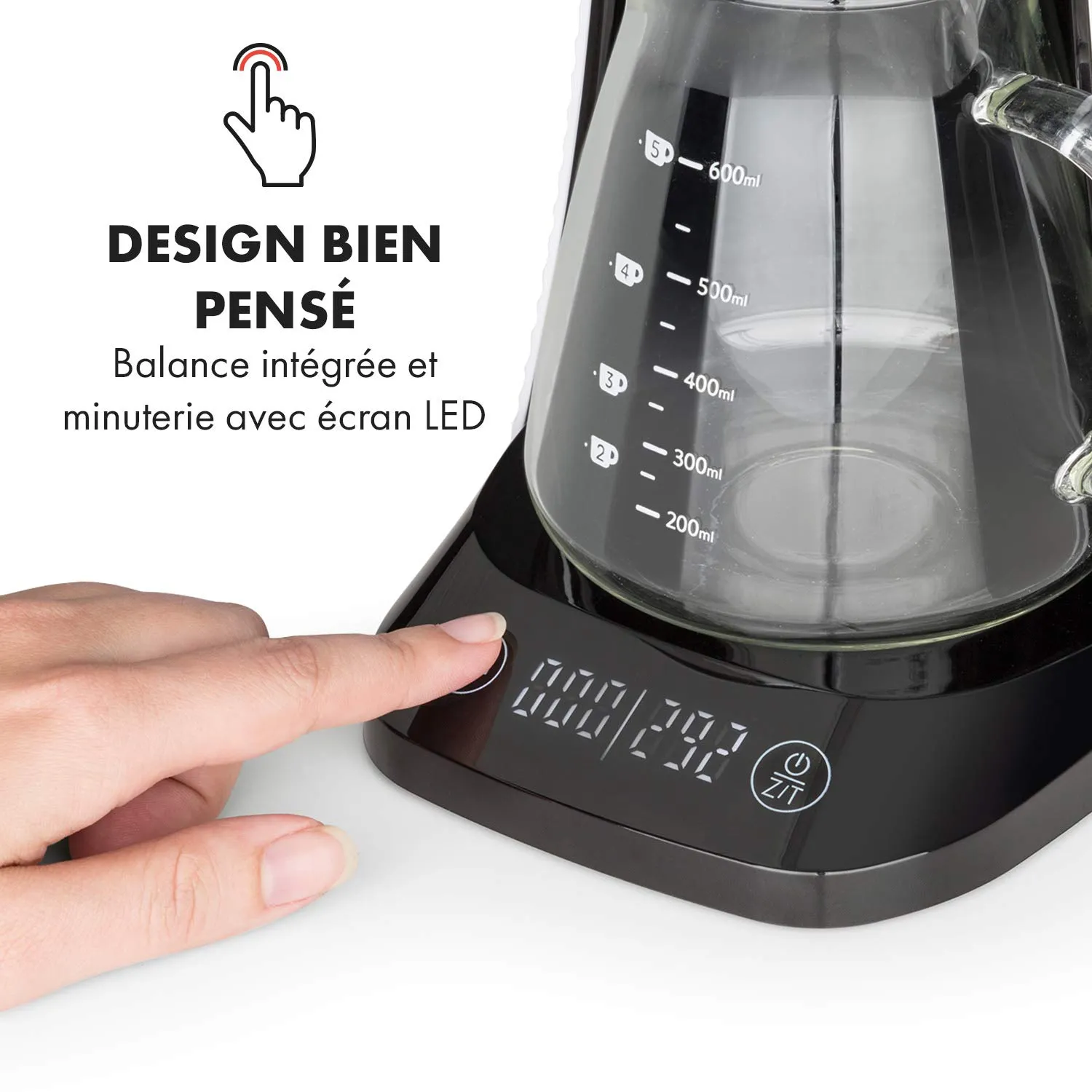 Klarstein Craft Coffee cafetière filtre 600 ml balance