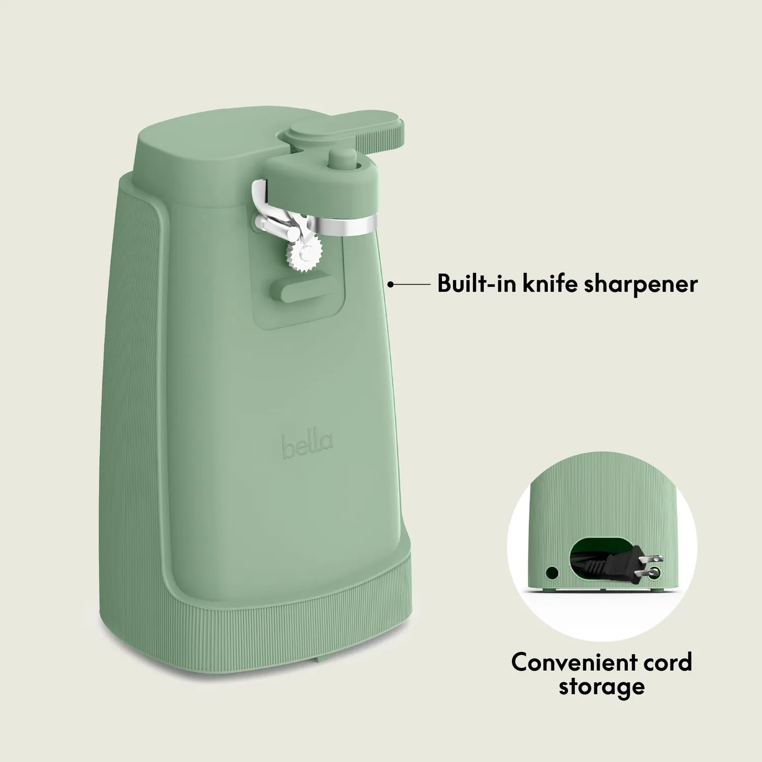 bella ouvre-boîte électrique verre de mer lame inox 60 W