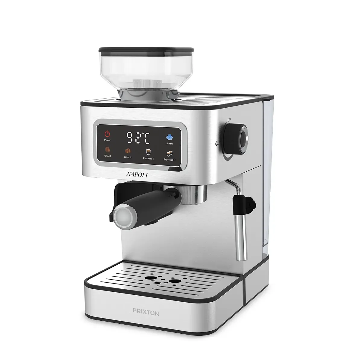 Prixton Nápoli machine expresso broyeur 22 moutures 3-en-1