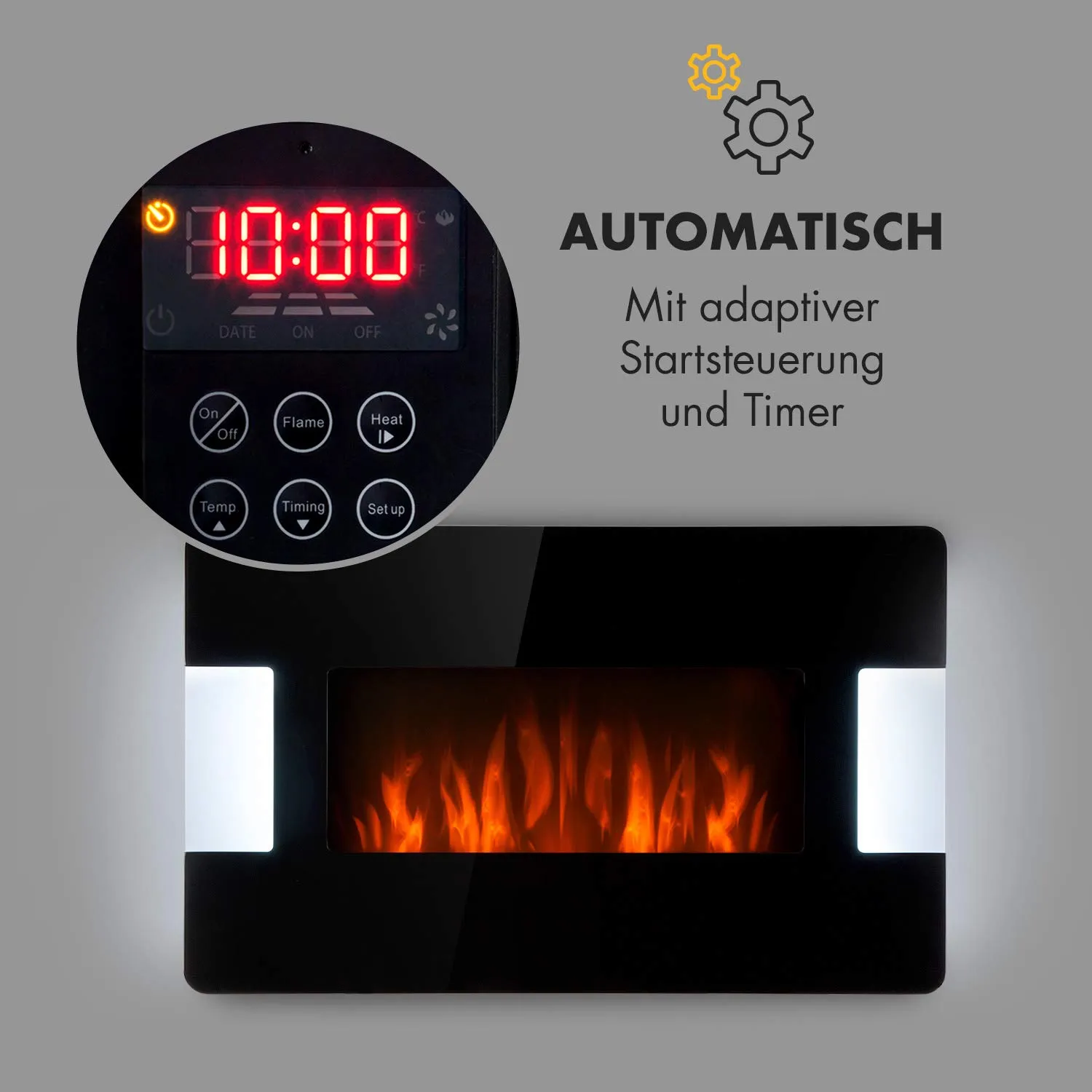 Klarstein Belfort Light & Fire cheminée électrique noire