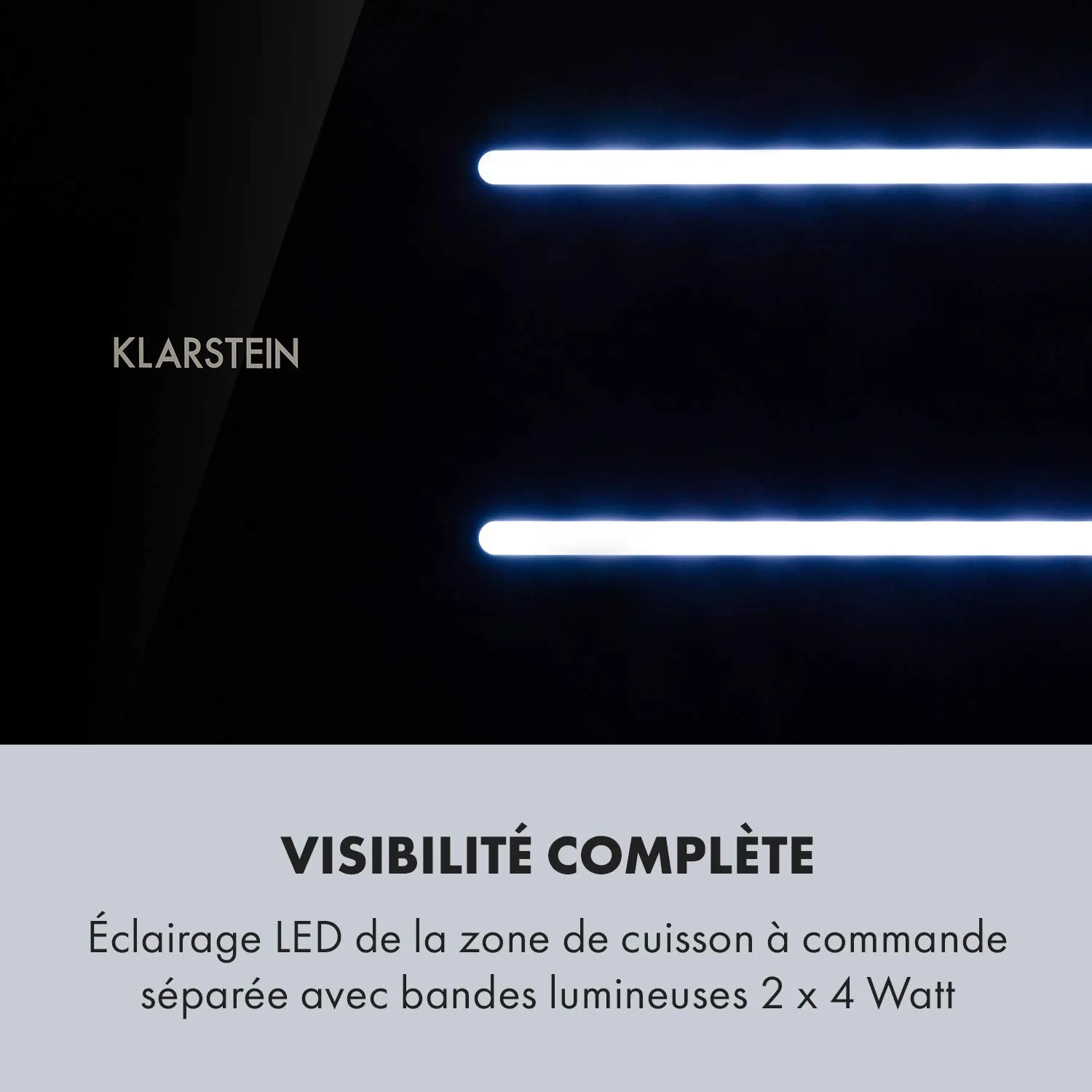 Klarstein High Line hotte plafond 77cm noire 410m³/h