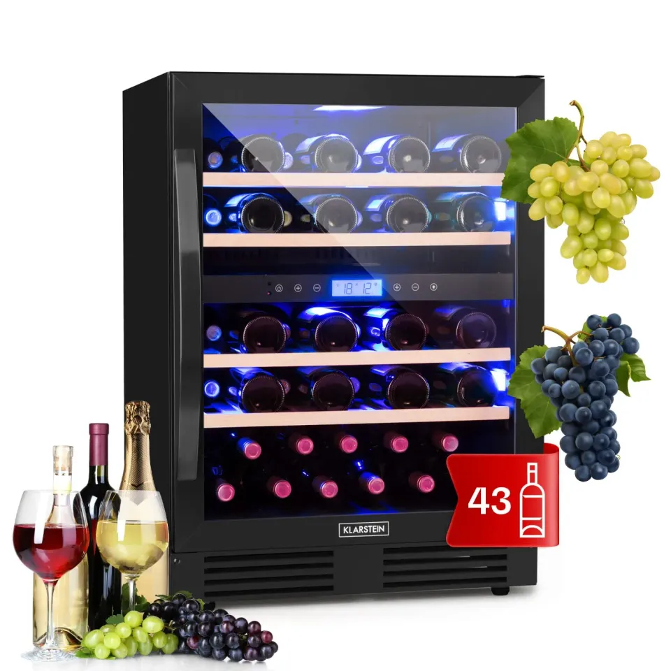 Klarstein Vinovilla cave à vin 43 bouteilles onyx double zone