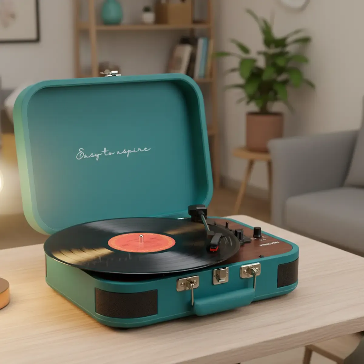 Prixton VC600 platine vinyle bleue avec enceintes