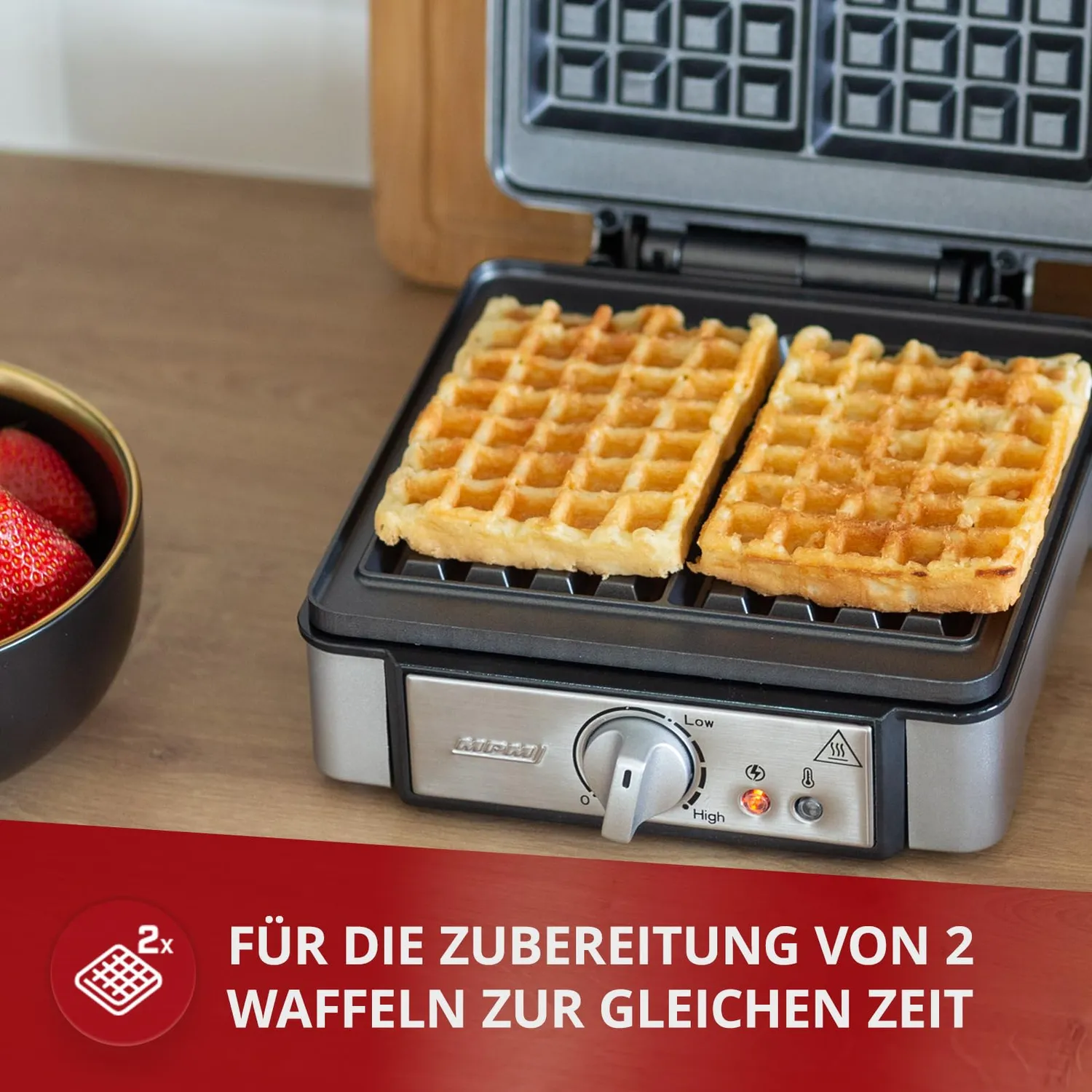 MPM MGO13 gaufrier belge 2 gaufres inox 1400 W réglable