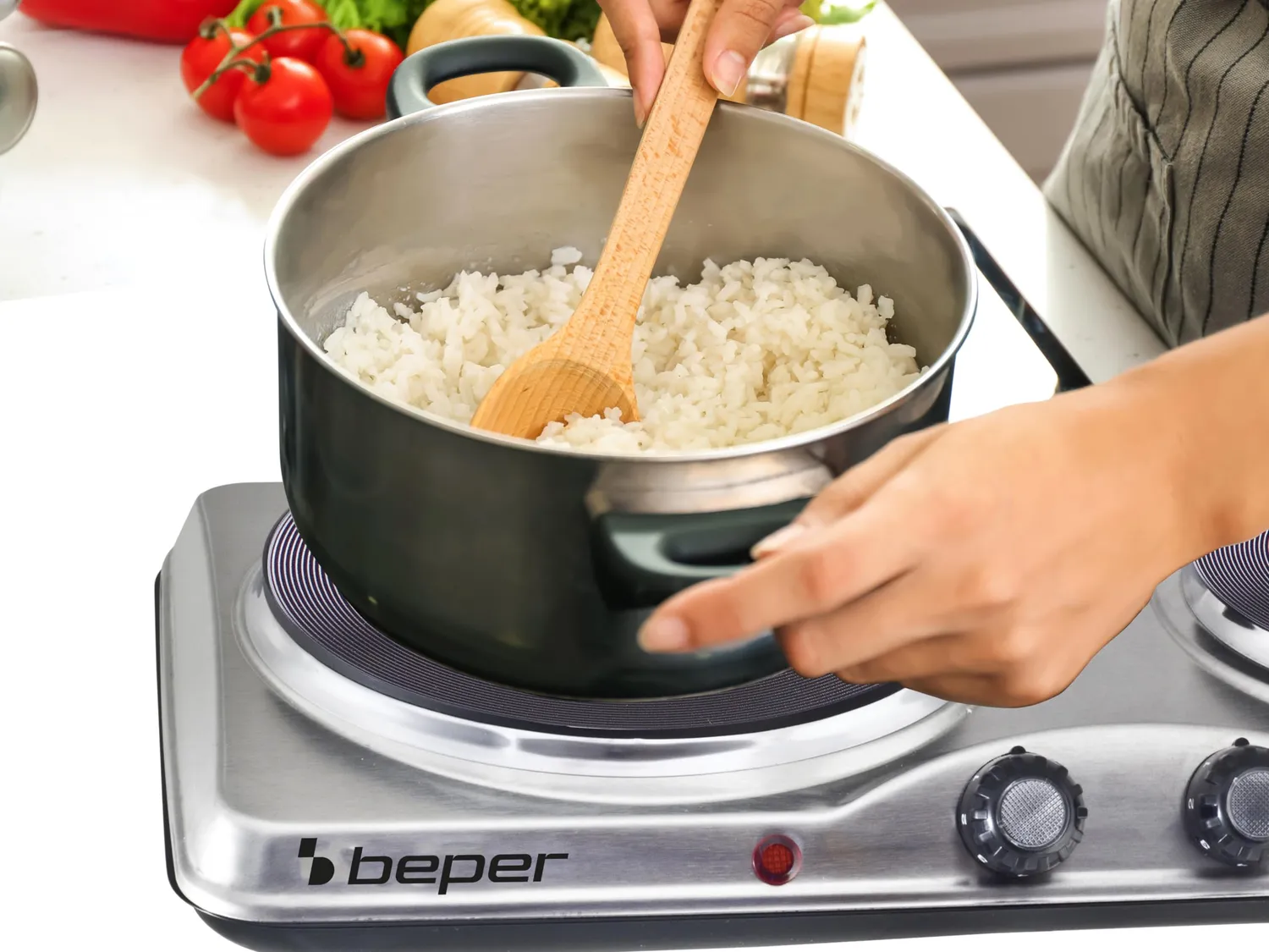 Beper 90.825 double plaque cuisson électrique 2 feux 1000W