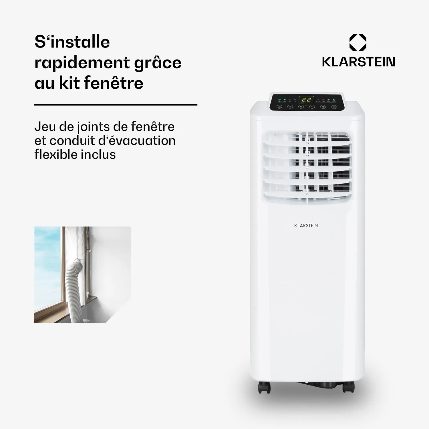 Klarstein climatiseur mobile 7000 BTU connecté 3 en 1