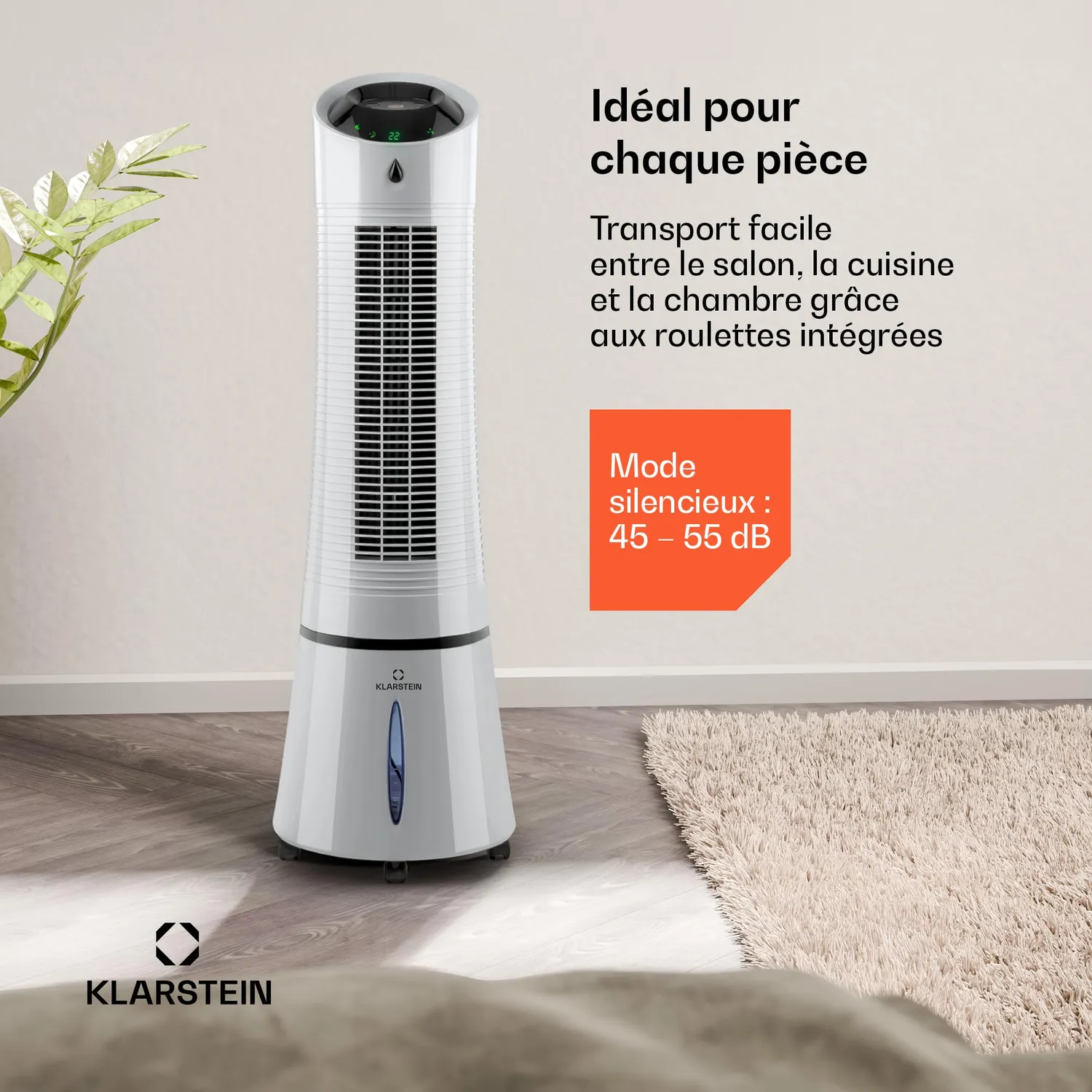 Klarstein Skyscraper Ice Smart Rafraîchisseur 6L Gris Clair