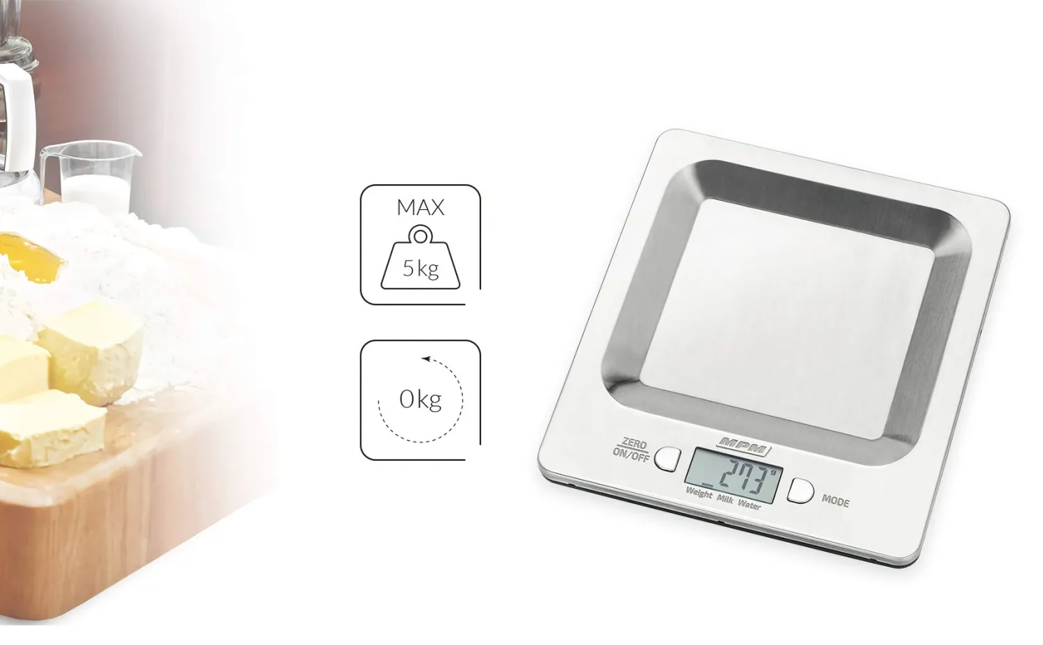 MPM MWK-04 balance cuisine inox 5kg