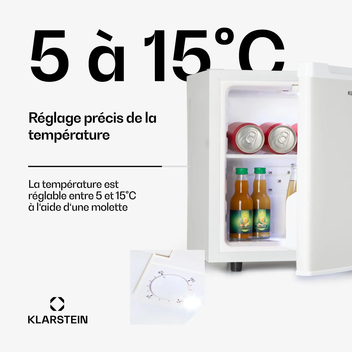 Klarstein 30L mini frigo silencieux 5-15°C éclairage