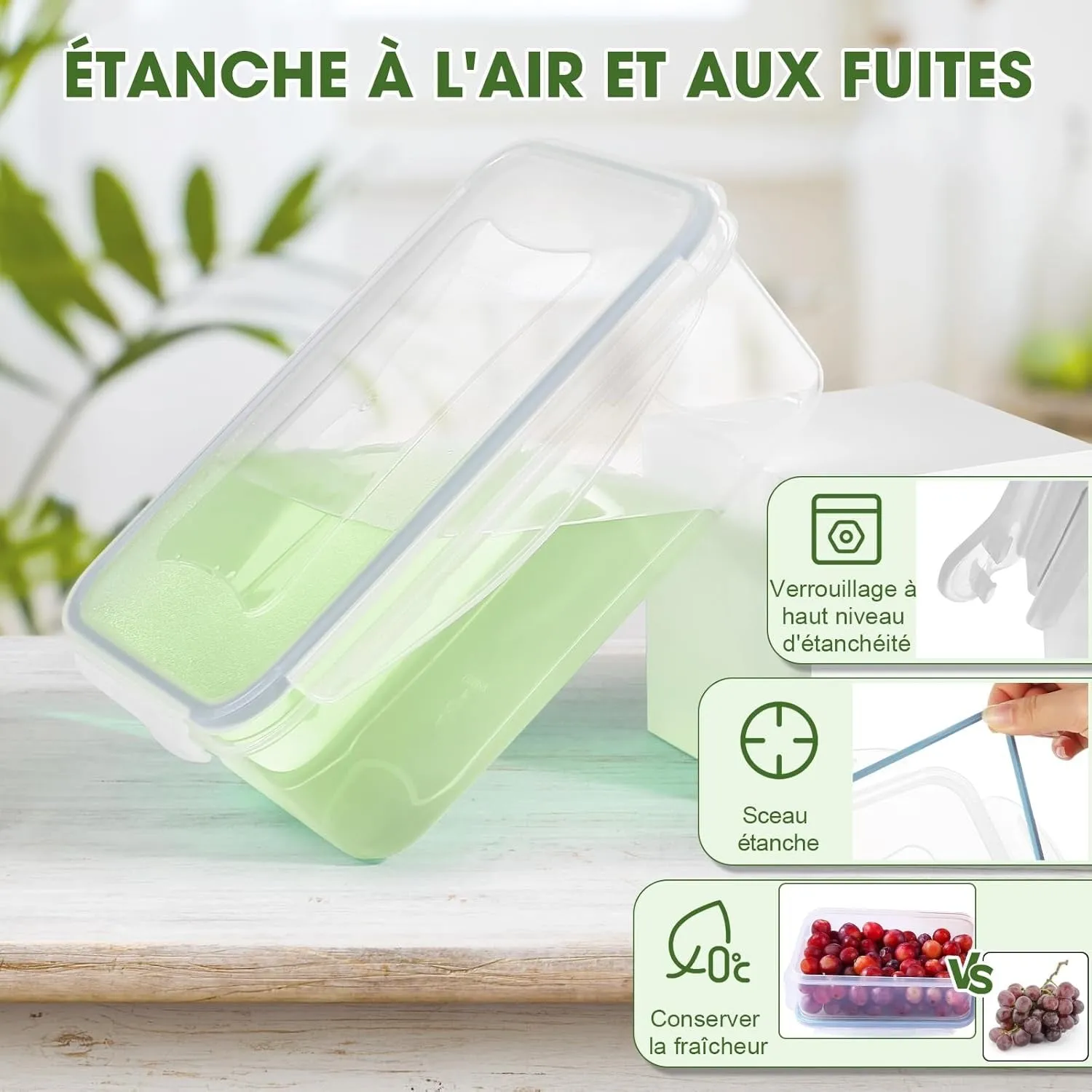 YASHE Boîte Alimentaire Set 12 pièces hermétiques 2,5L