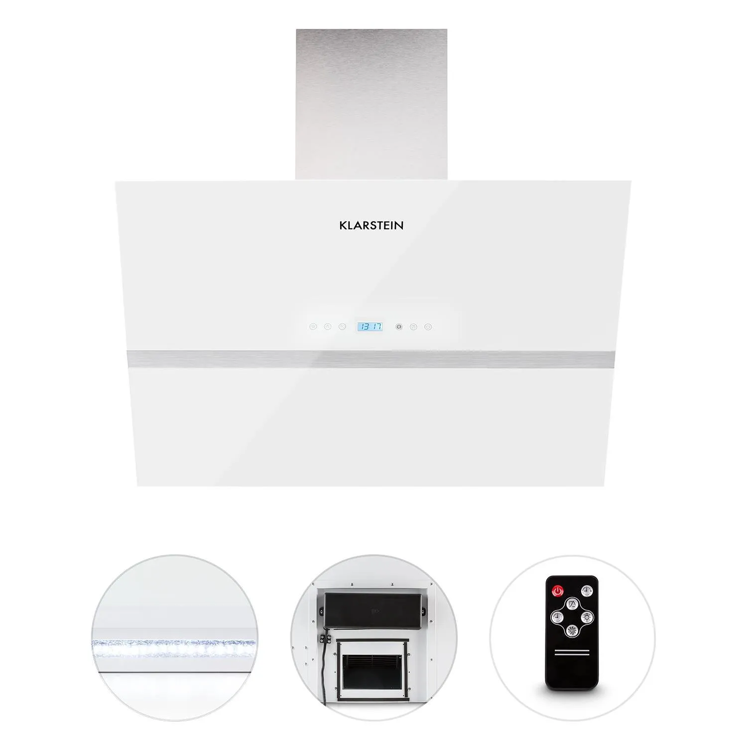 Klarstein Aurea VII hotte murale 90 cm blanc 620 m³/h 195 W