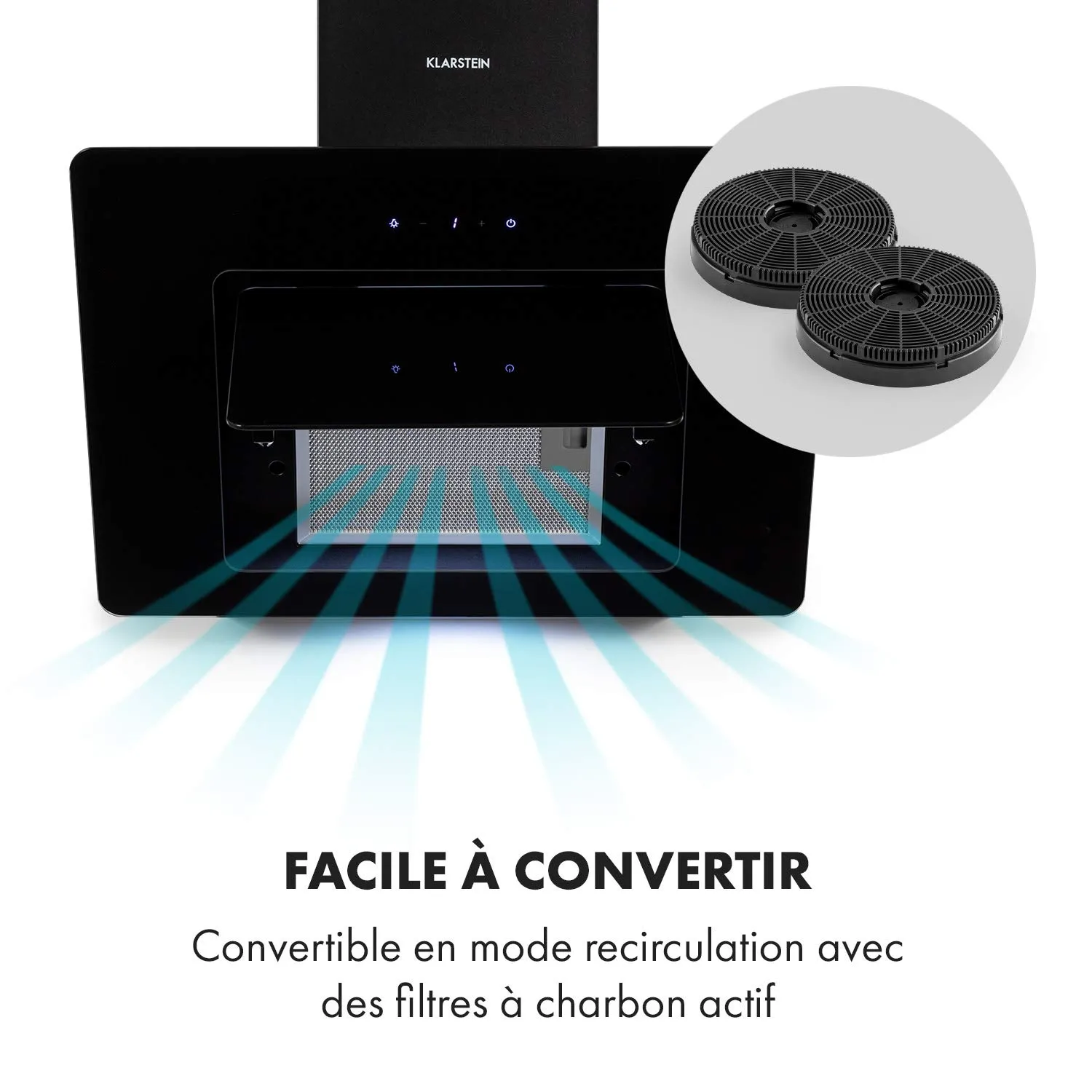 Klarstein Sofia hotte aspirante 60 cm noir 300 m³/h