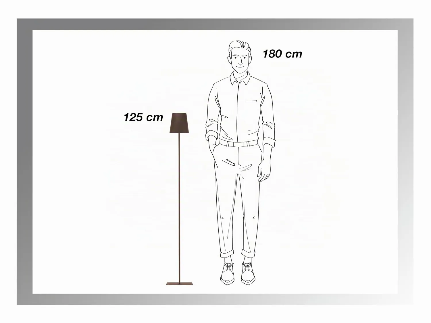 Beper P201UTP405 lampadaire XL corten rechargeable 2,5 W