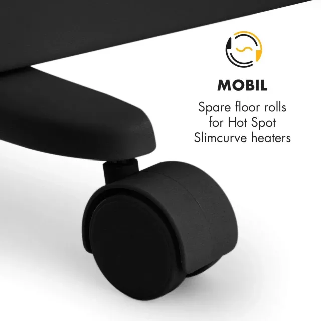 Klarstein Hot Spot Slimcurve roulettes noires rechange