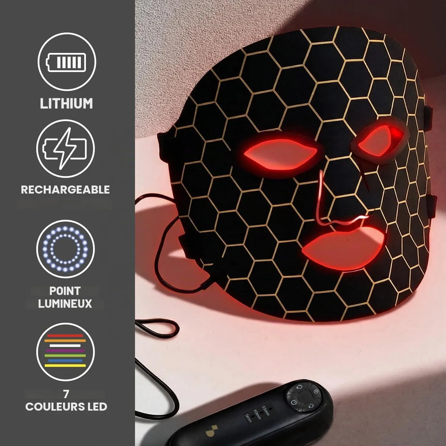 Beper P302VIS100 masque visage LED 7 couleurs