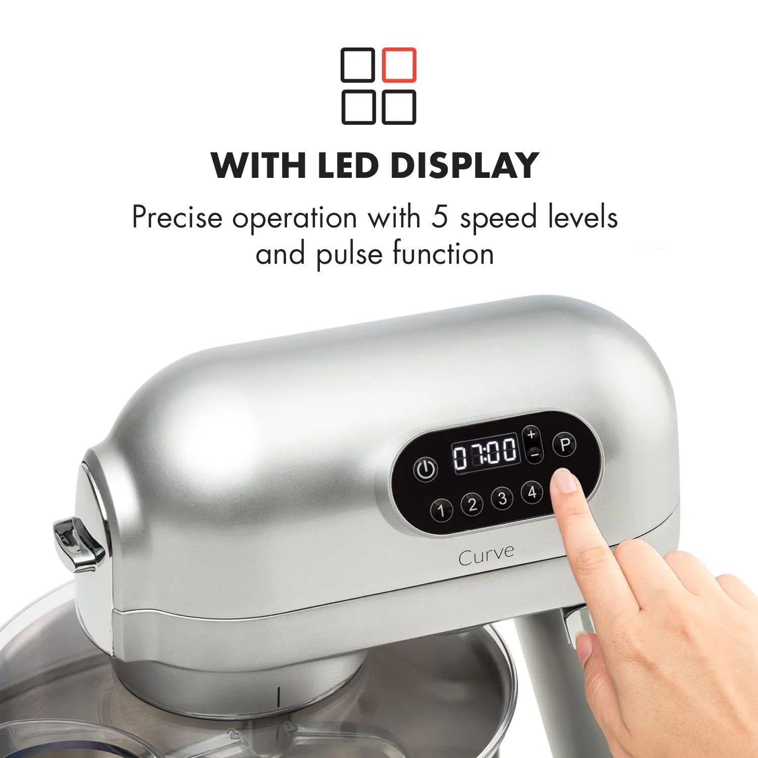 Klarstein Curve robot de cuisine 5 L argent