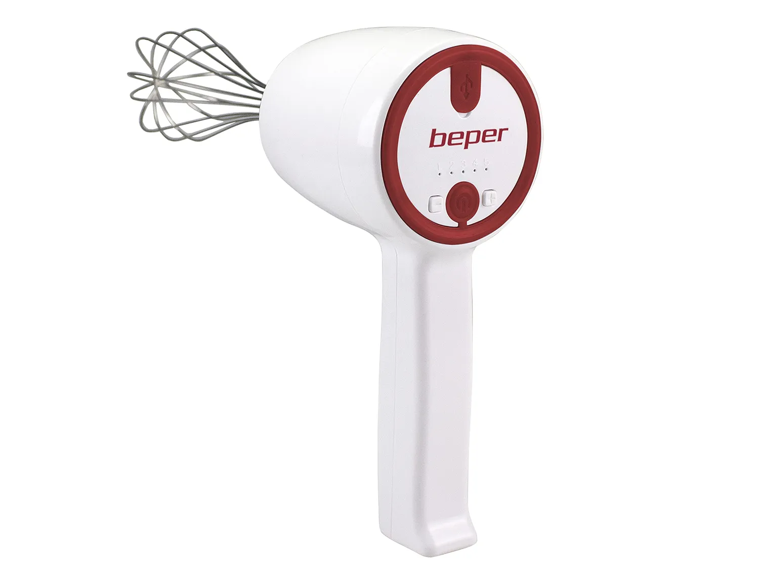 Beper P102SBA007 batteur sans fil rechargeable rouge 5 vitesses