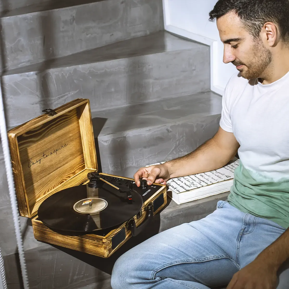 Prixton VC400 platine vinyle bois bluetooth USB