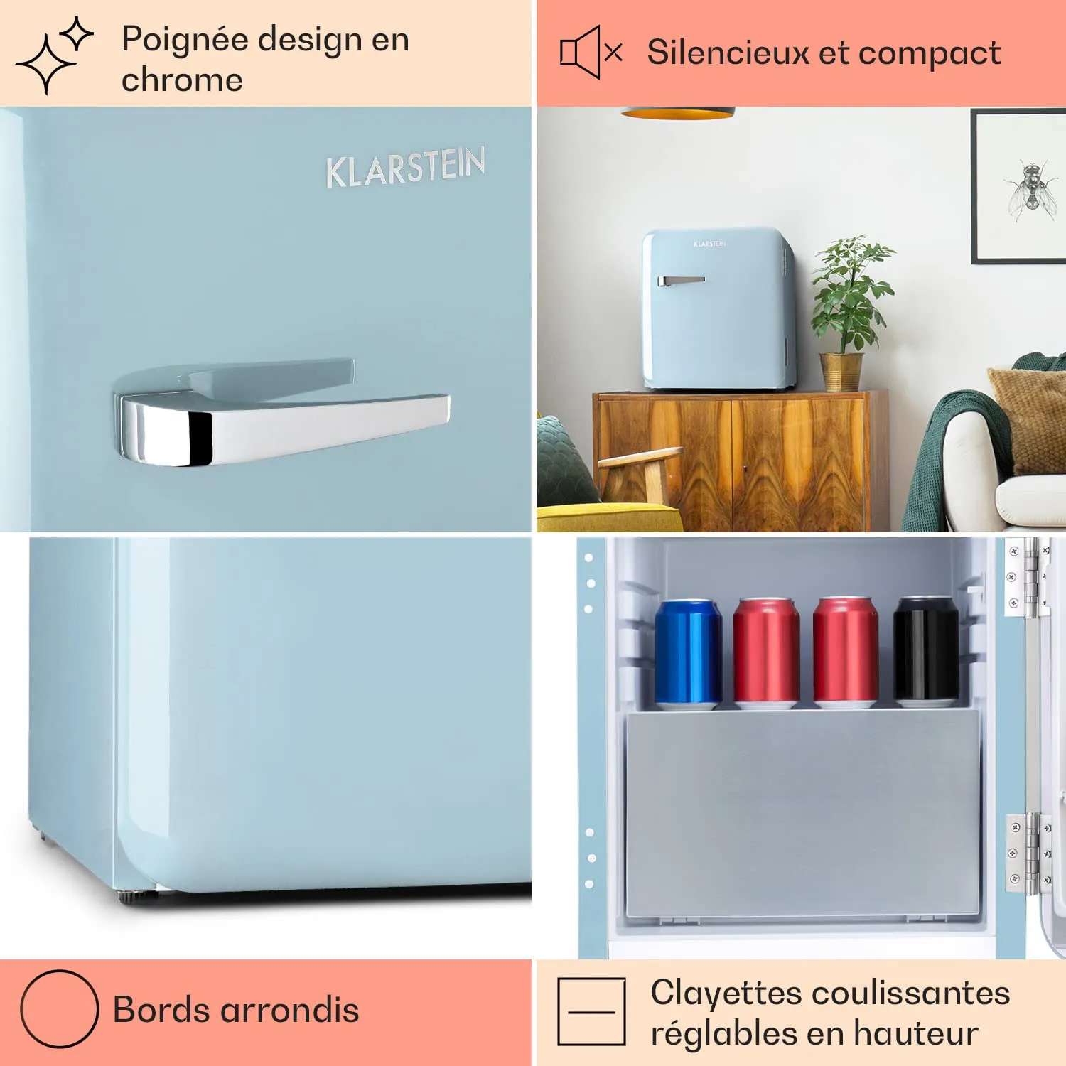 Klarstein mini frigo 32L congélateur 5L chambre bar
