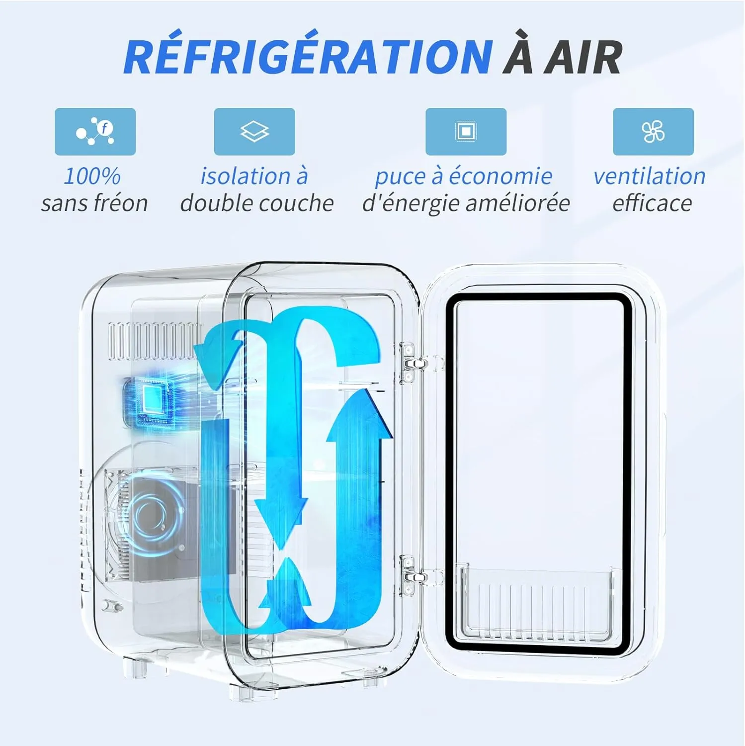 YASHE Mini Frigo 6L 8 Canettes Chaud Froid Blanc