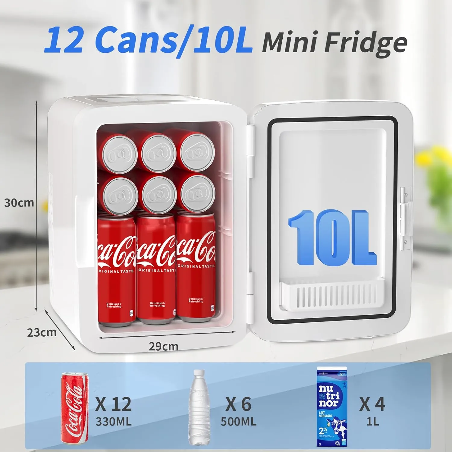YASHE mini frigo 10 L blanc chaud froid 25 dB