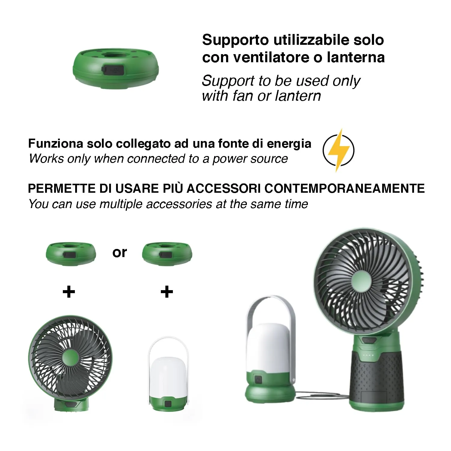 Beper P207ILO900 kit camping 3-en-1 ventilateur lampe lanterne