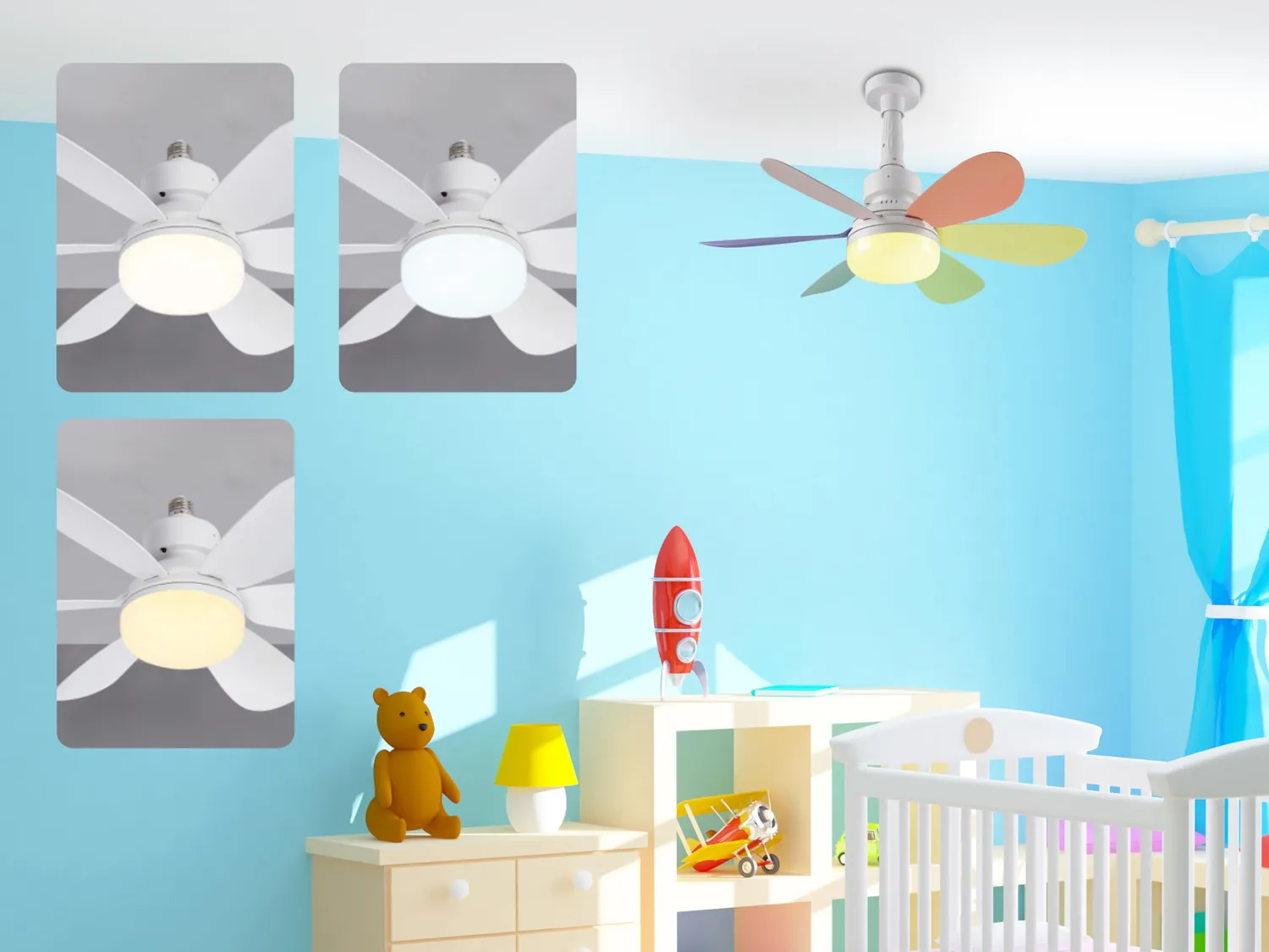 Beper P206VEN610 ventilateur plafond luminaire télécommande 3 vitesses
