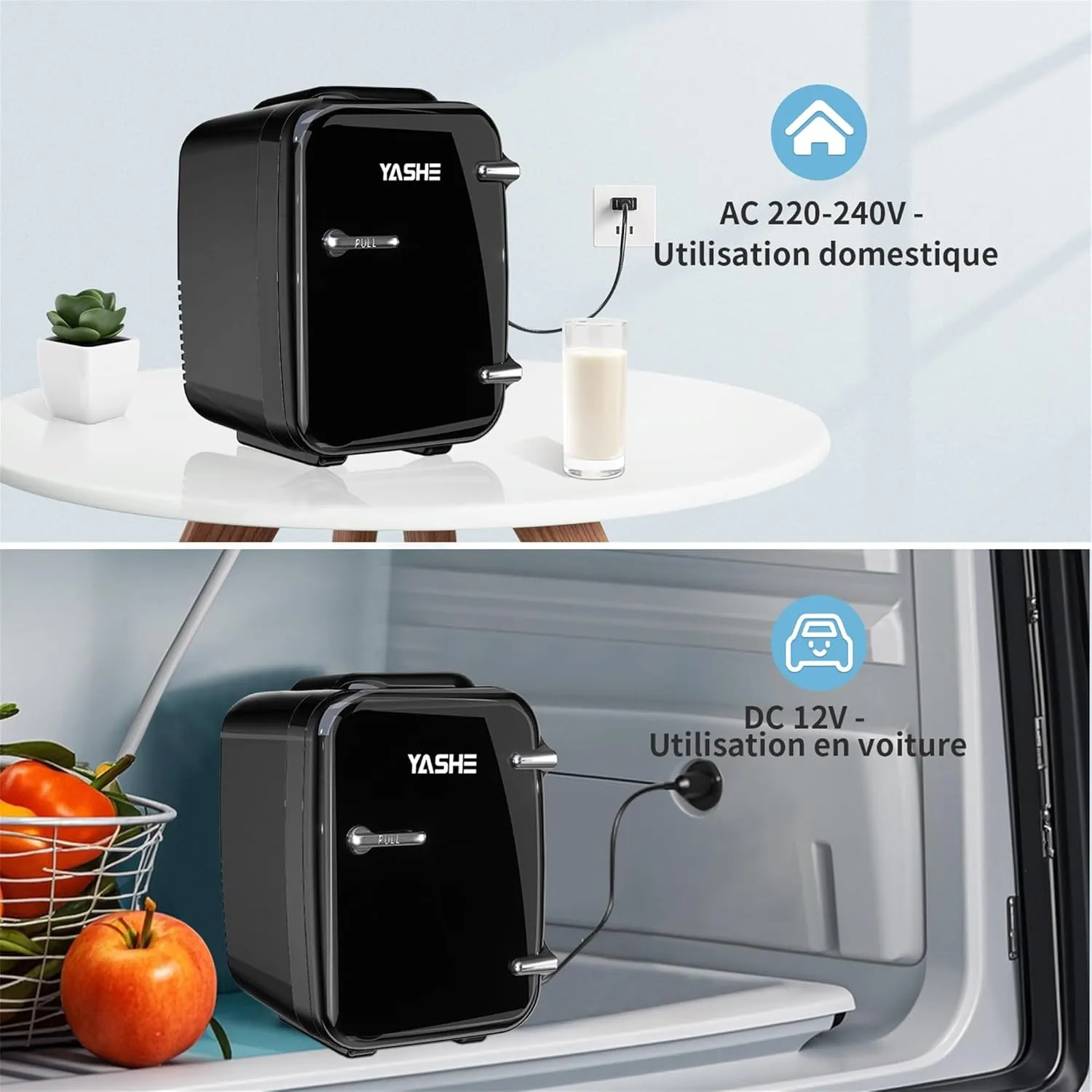 YASHE Mini Frigo 4L 6 Canettes Chaud Froid