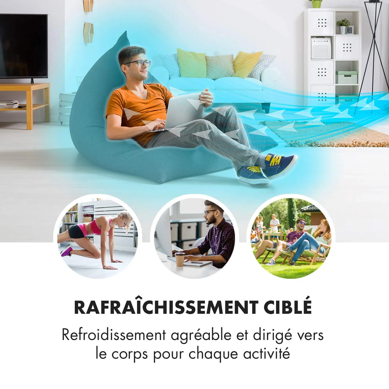 Klarstein Summerjam ventilateur sur pied blanc 41 cm