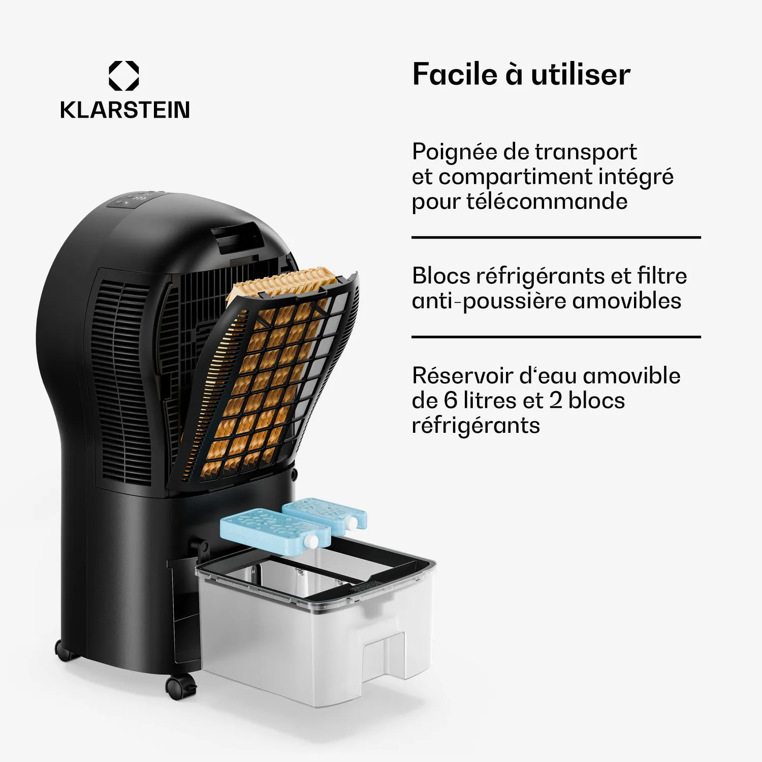 Klarstein Whirlwind rafraîchisseur 6 L noir 30 m²