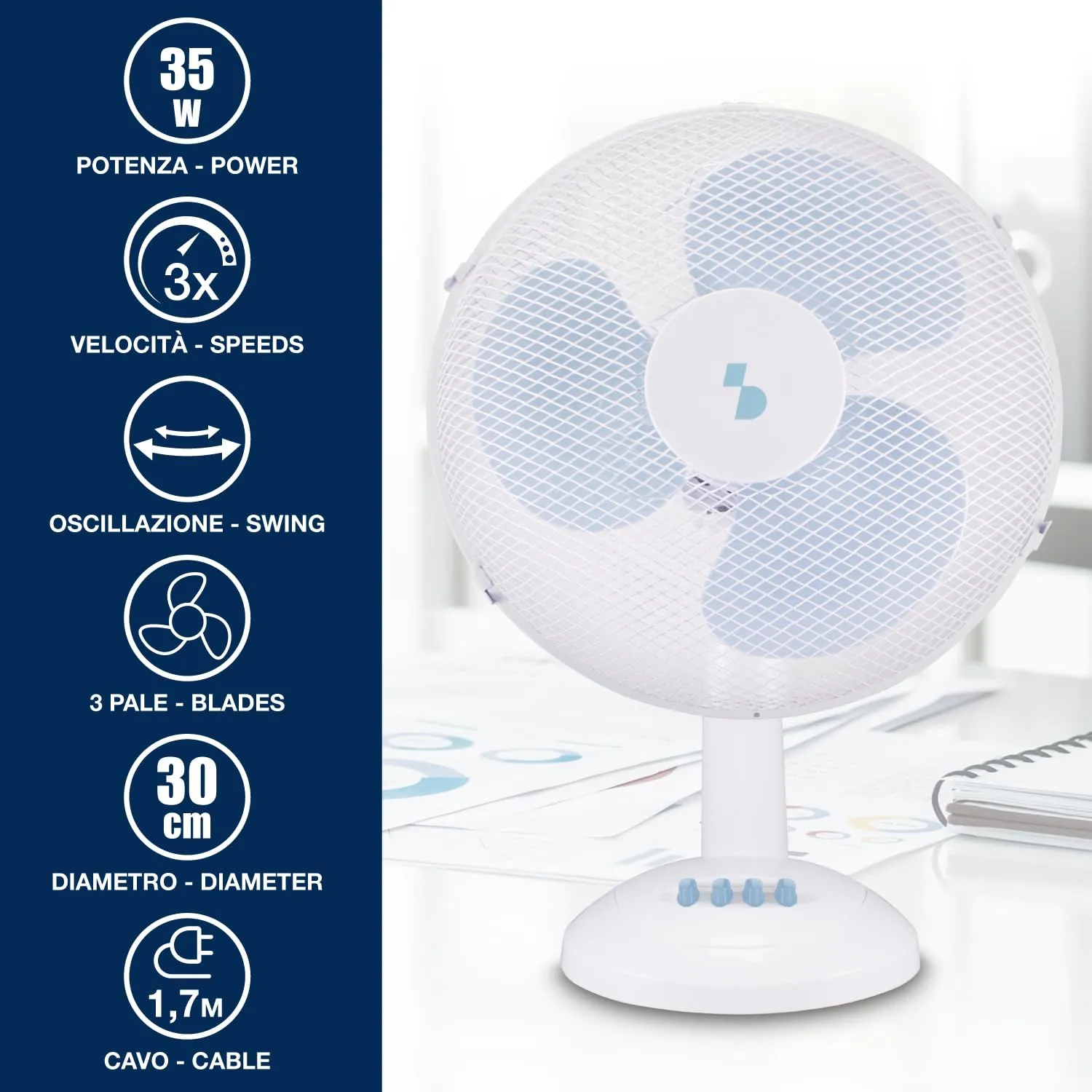 Beper P206VEN232 ventilateur de table 30 cm 3 vitesses