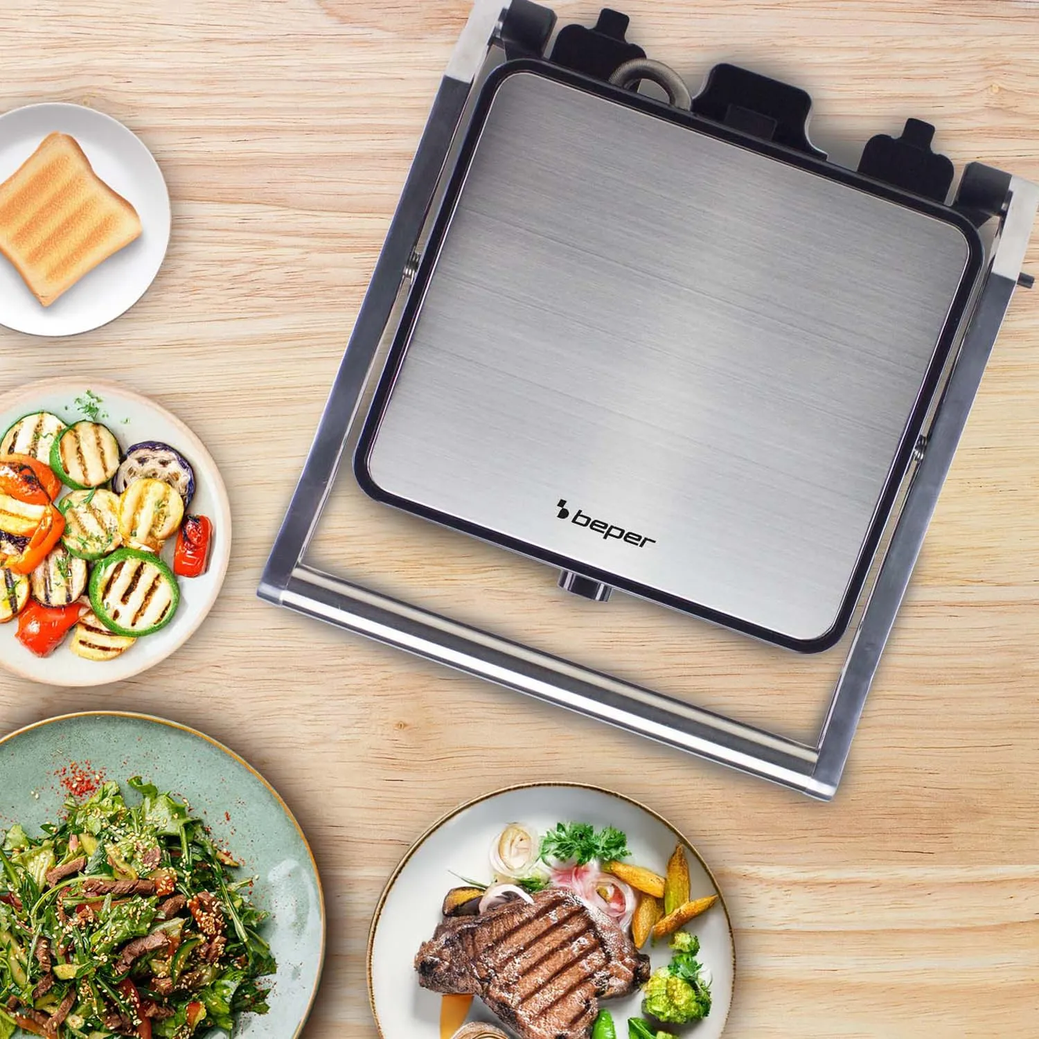 Beper P101TOS503 Grand Grill électrique 3en1 2000W