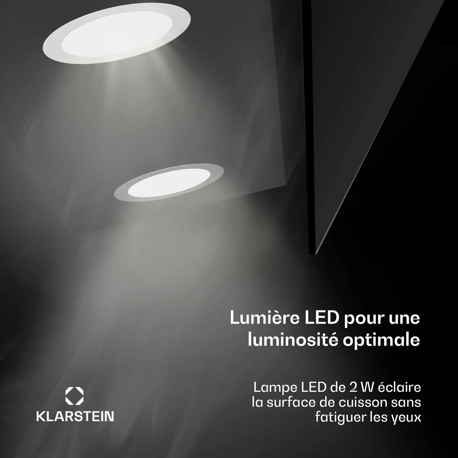 Klarstein Alina 90 hotte aspirante noire 90 cm 615 m³/h